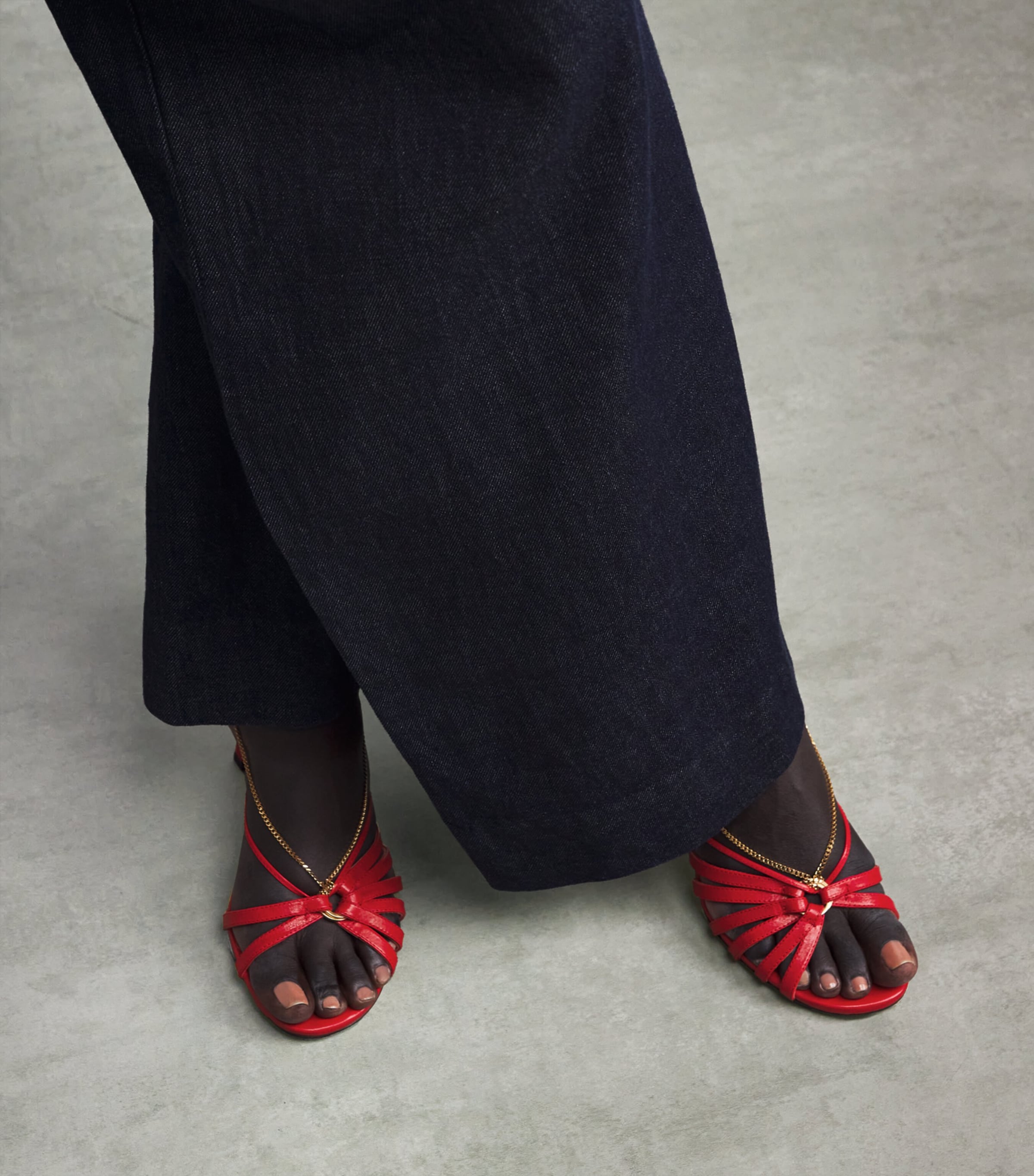 Leather Nico Heeled Sandals 90 RED Image 2