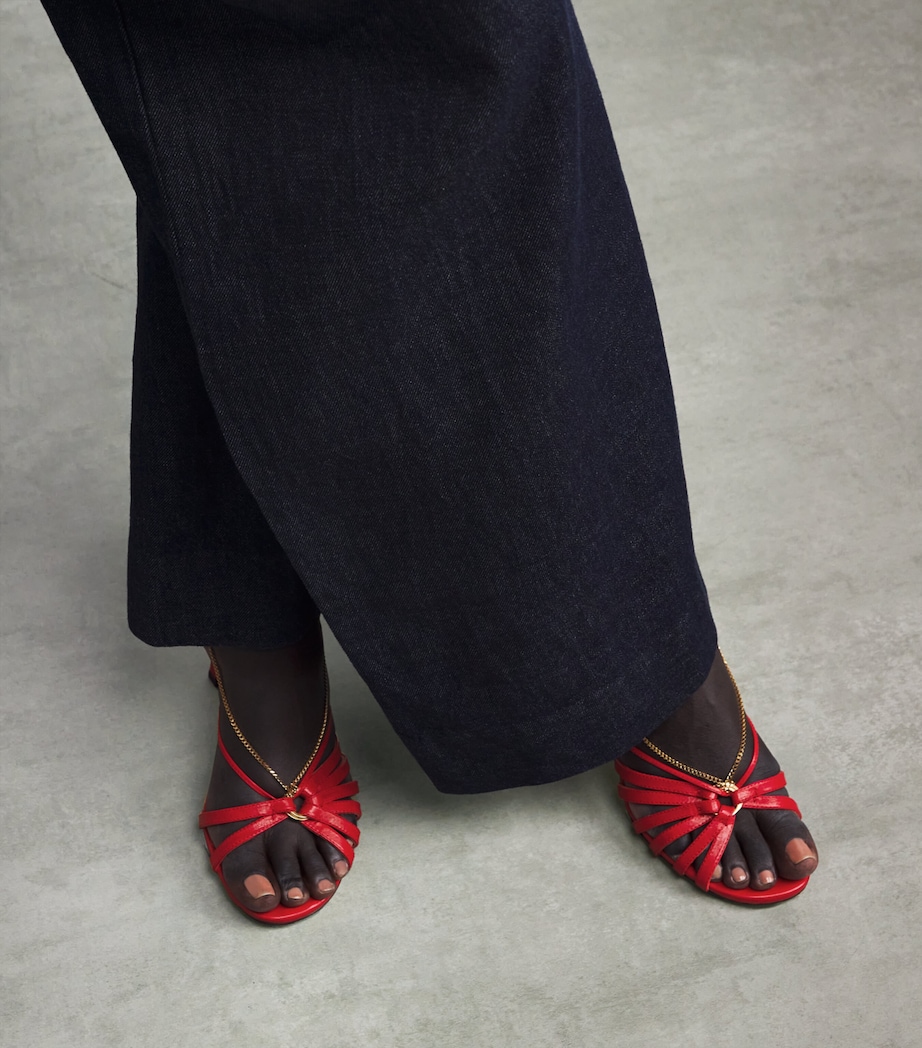 Leather Nico Heeled Sandals 90 RED Image 2