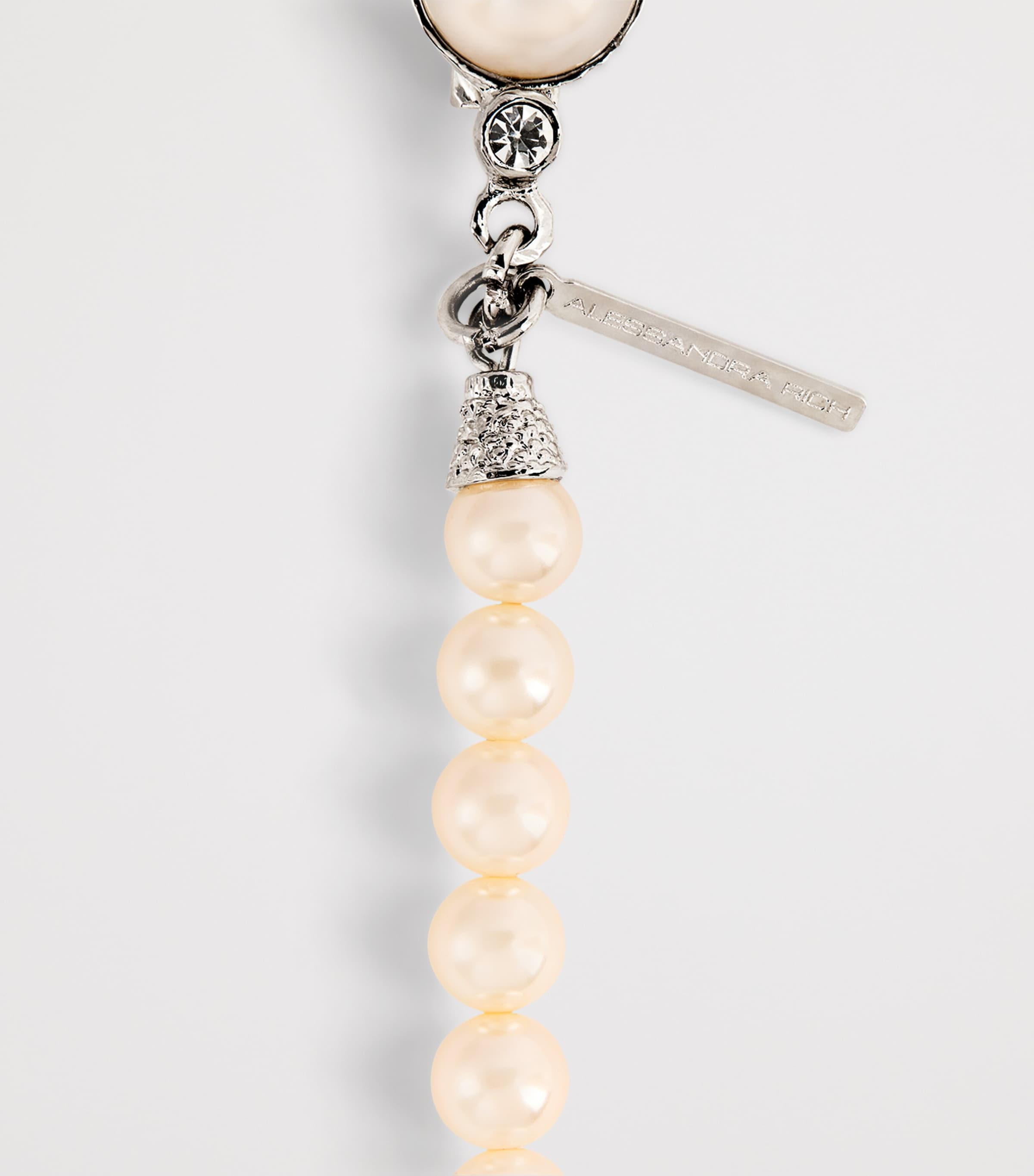 Faux Pearl Necklace 0001 PEARL-SILVER Image 4