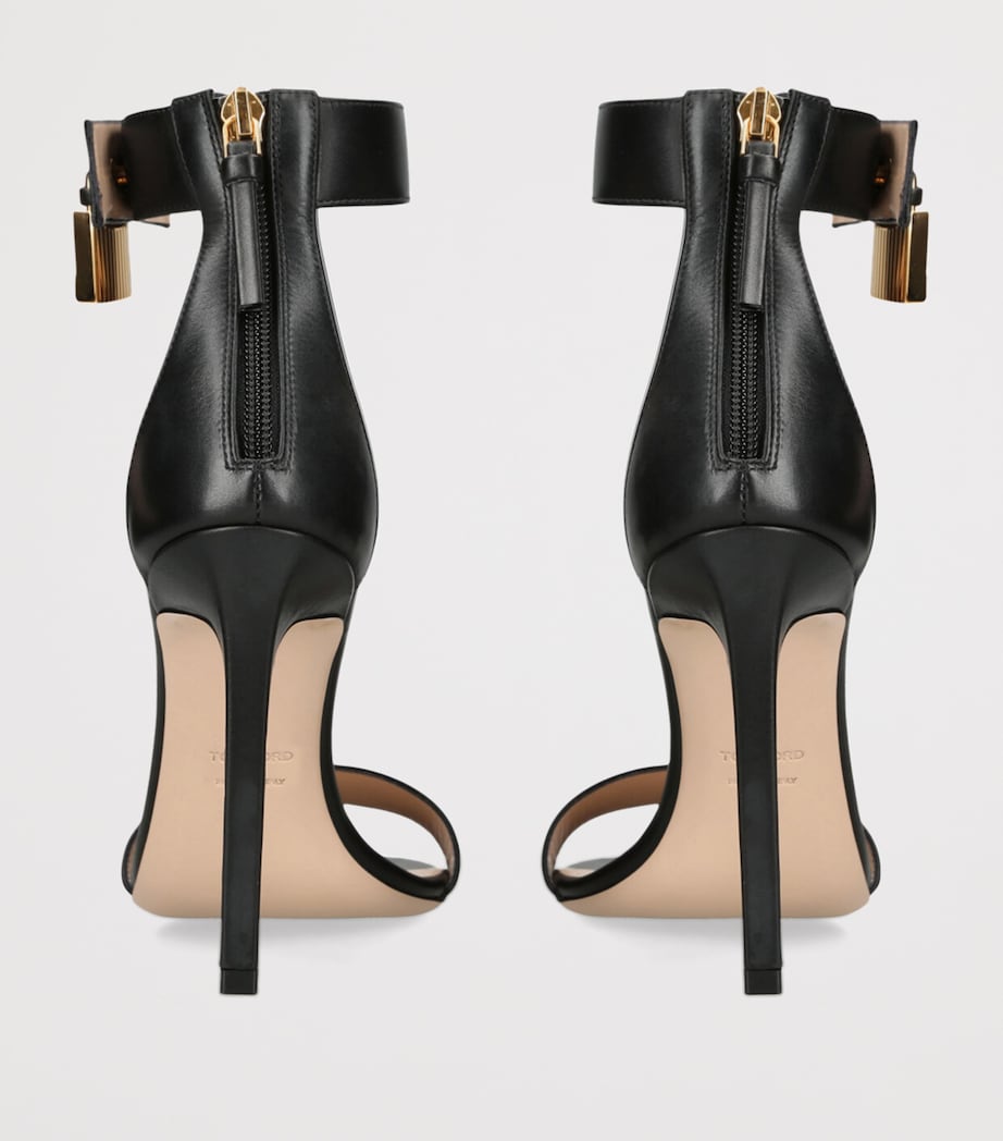 Leather Padlock Sandals 105 BLACK Image 2