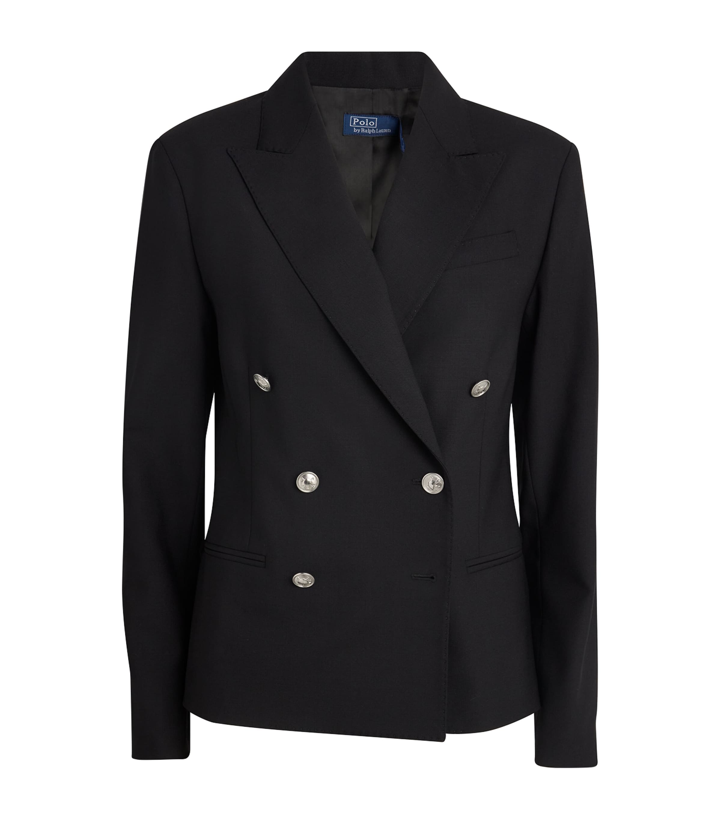 Polo Ralph Lauren Wool Double-breasted Blazer In Black