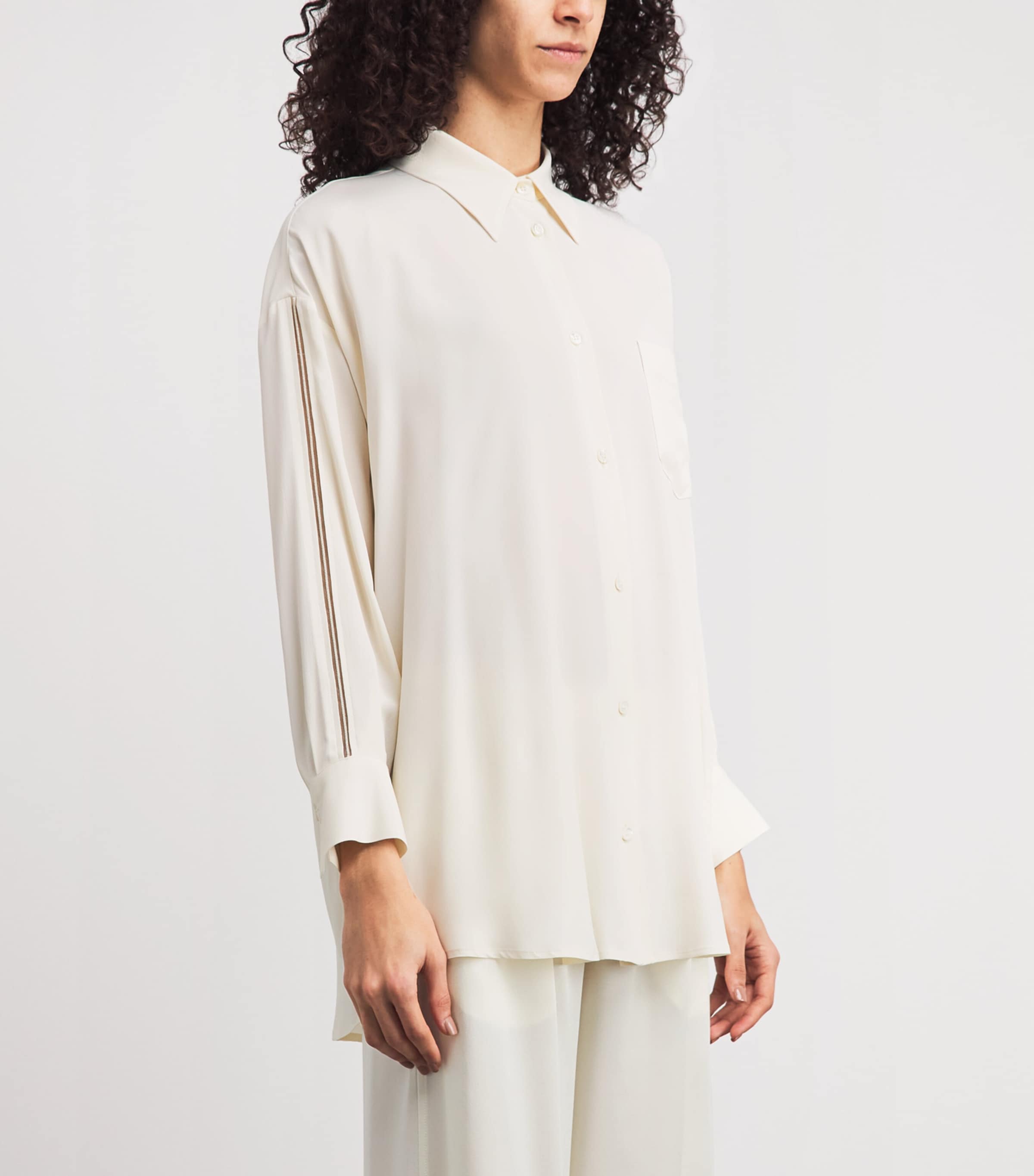 Fabiana Filippi Womens Embellished Crepe Shirt Burro Image 4