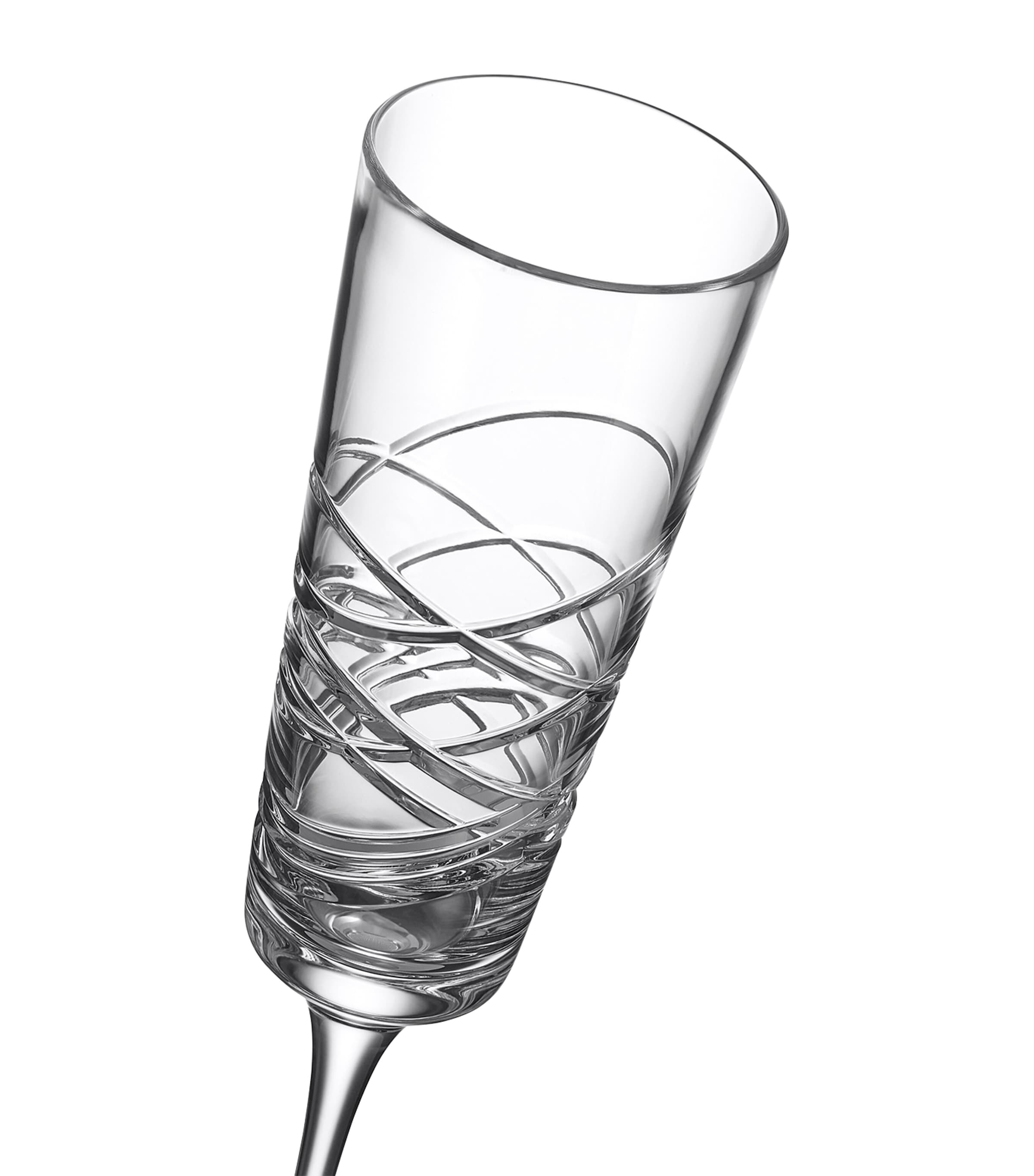 Set of 2 Crystal Aran Champagne Flutes (275ml) CLEAR Image 3