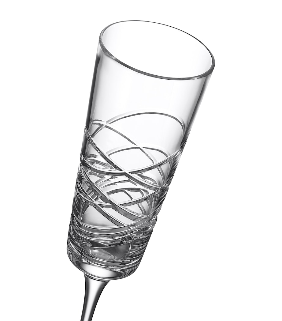 Set of 2 Crystal Aran Champagne Flutes (275ml) CLEAR Image 3