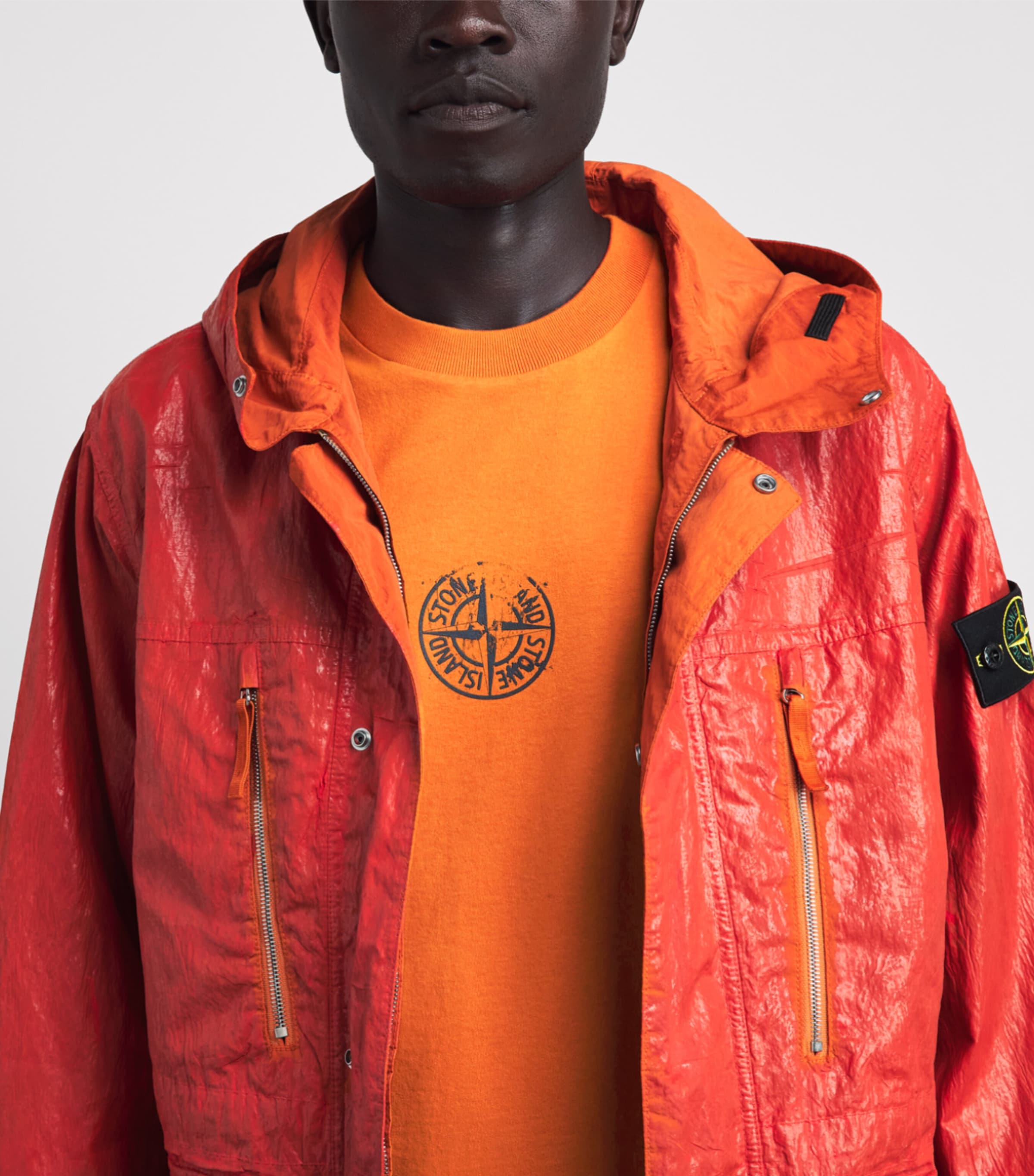 Stone Island Mens Cotton Vertical Compass T-Shirt Image 3