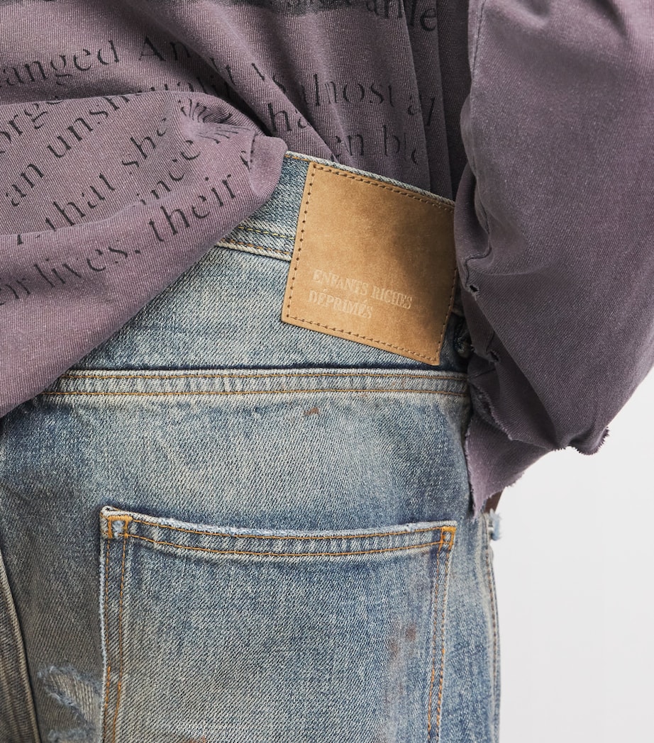 Enfants Riches Déprimés Mens Distressed Elvis Texas Flared Jeans Antique Blue Image 6