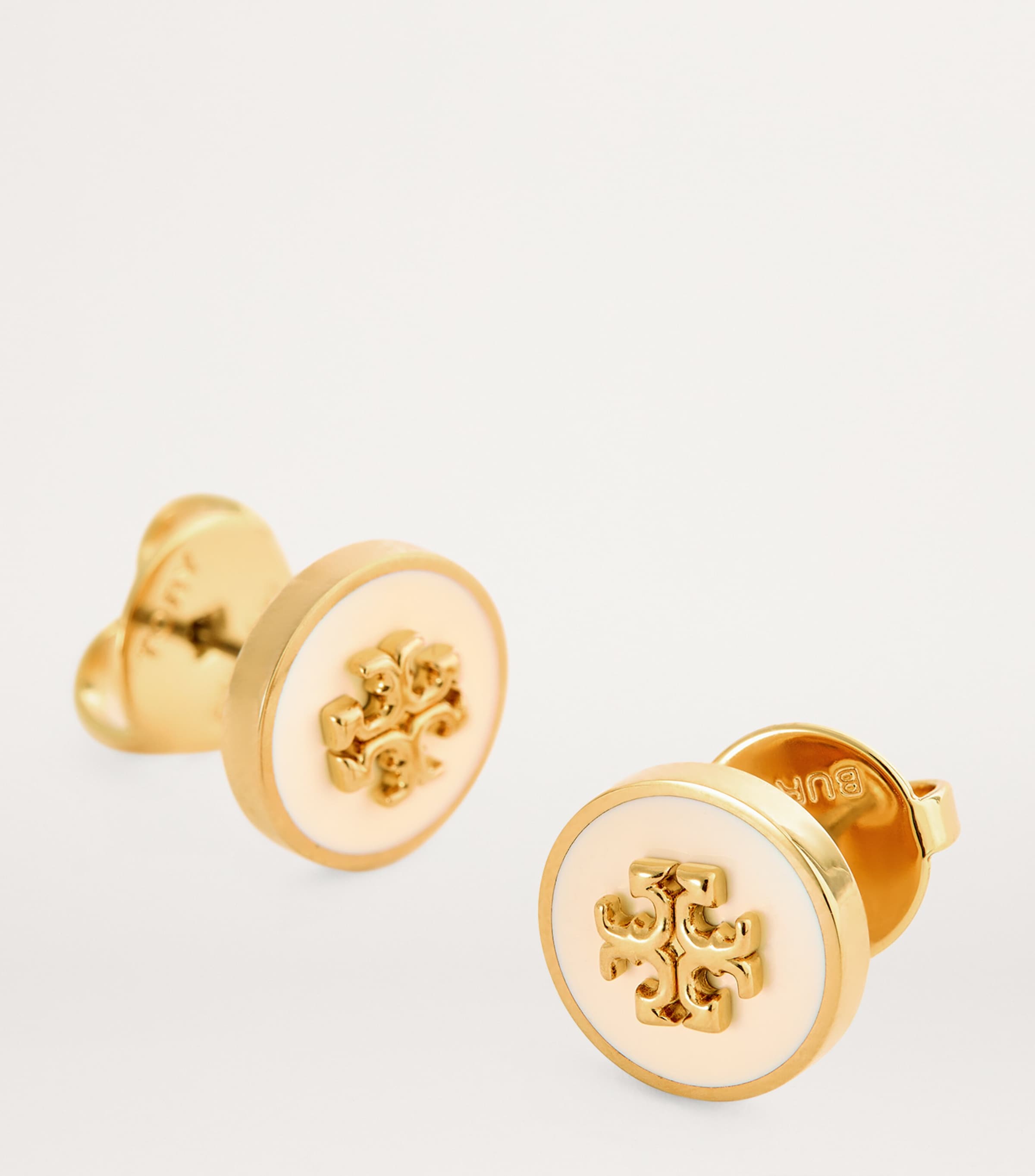 Tory Burch Enamel-Trim Kira Circle Studs Tory Gld / Nw Ivry Image 6
