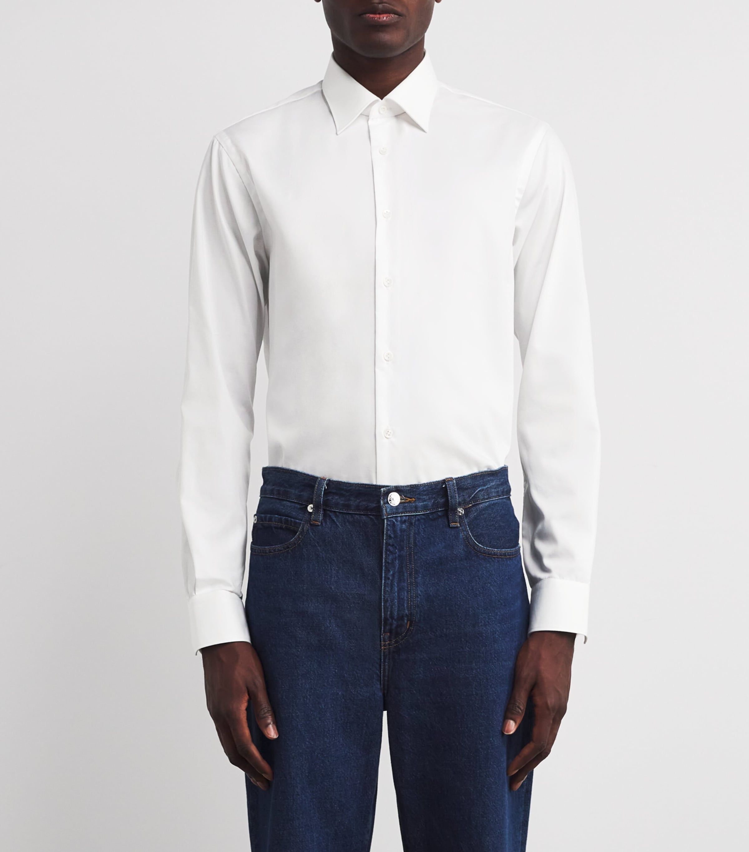 Cotton Slim Shirt WHITE80 Image 3