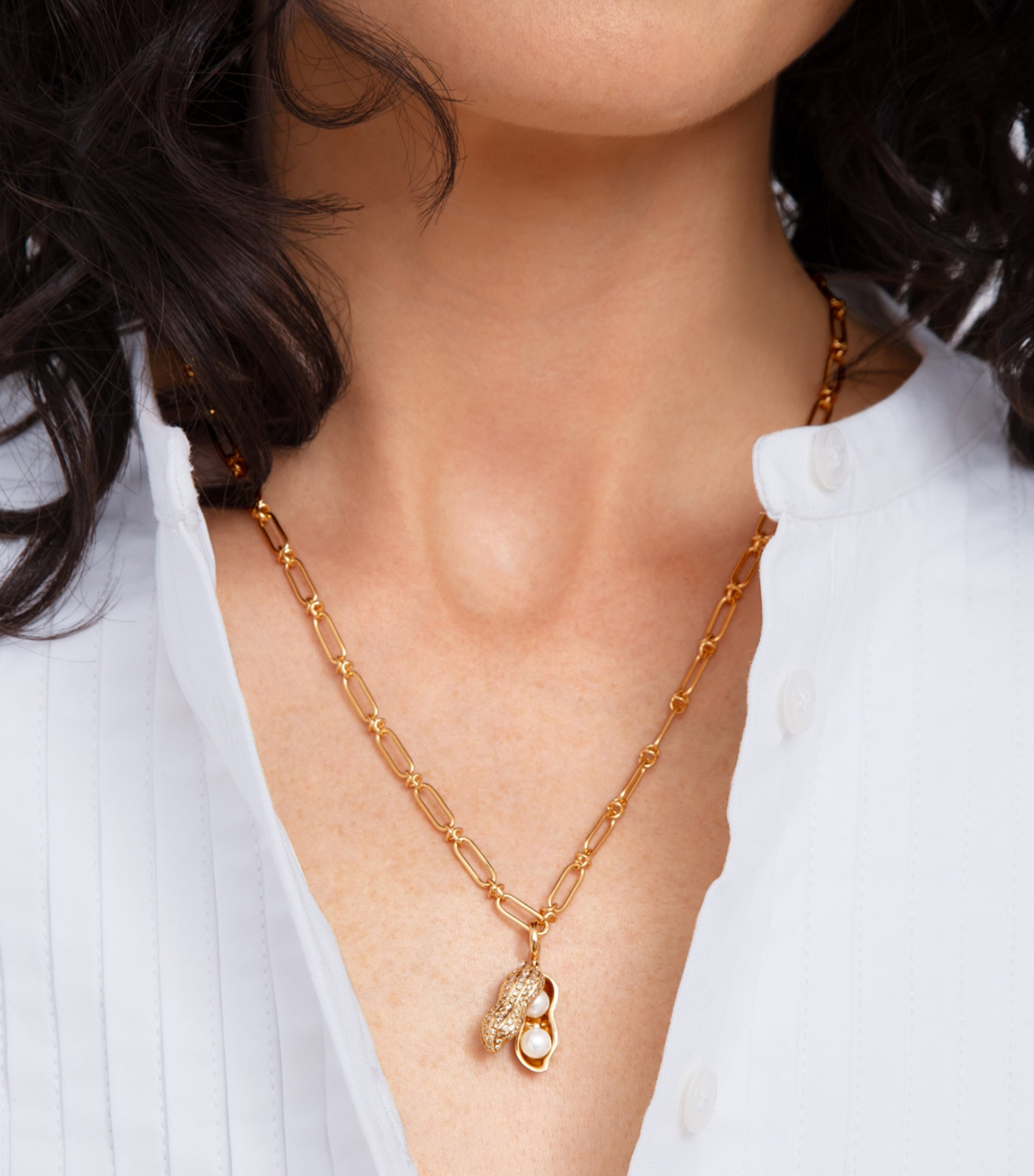 Yellow Gold, Pearl and Diamond Mythology Pendant Charm YELLOW GOLD Image 2