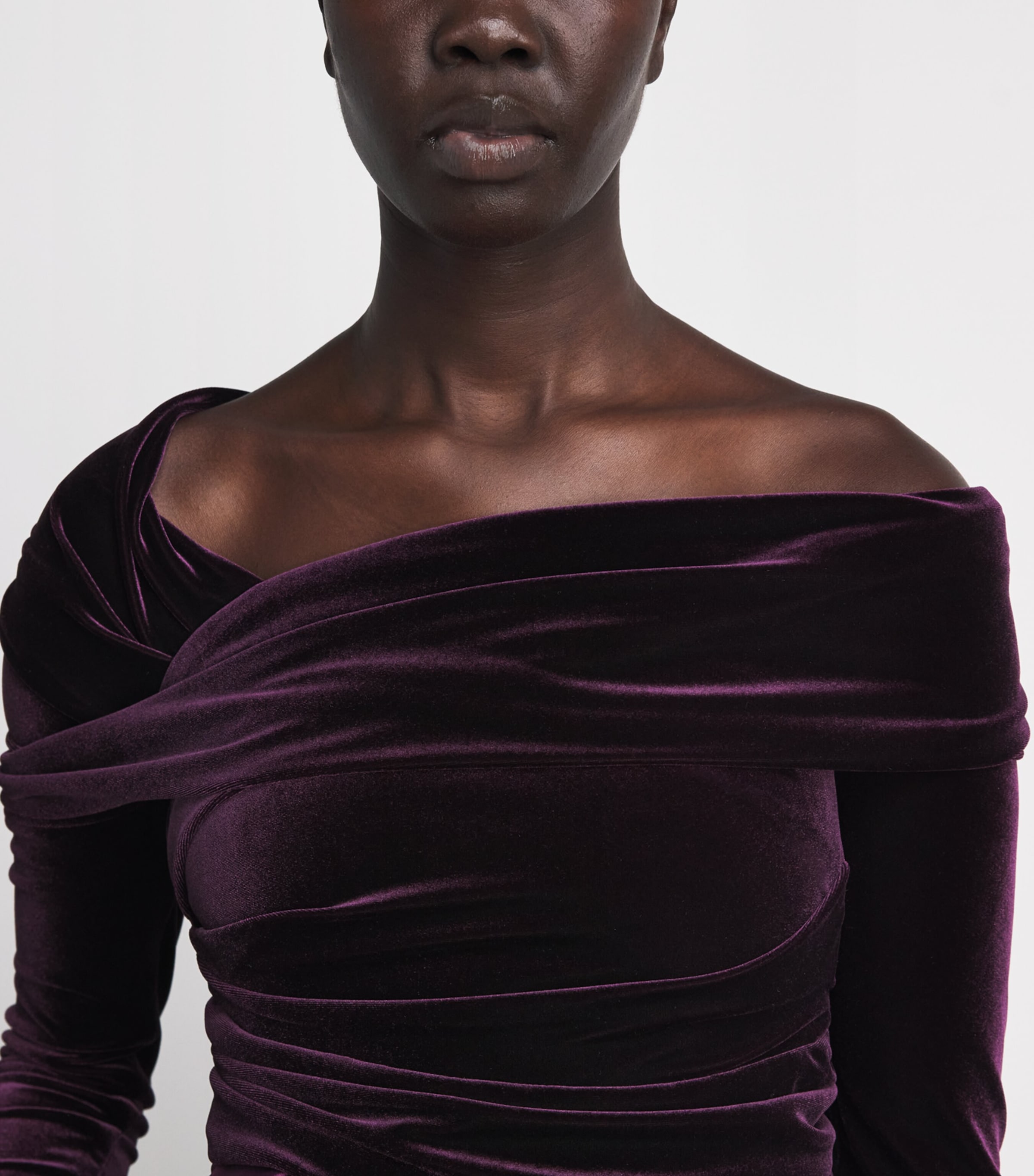Talbot Runhof Purple Stretch Velvet-Organza Gown | Harrods CA
