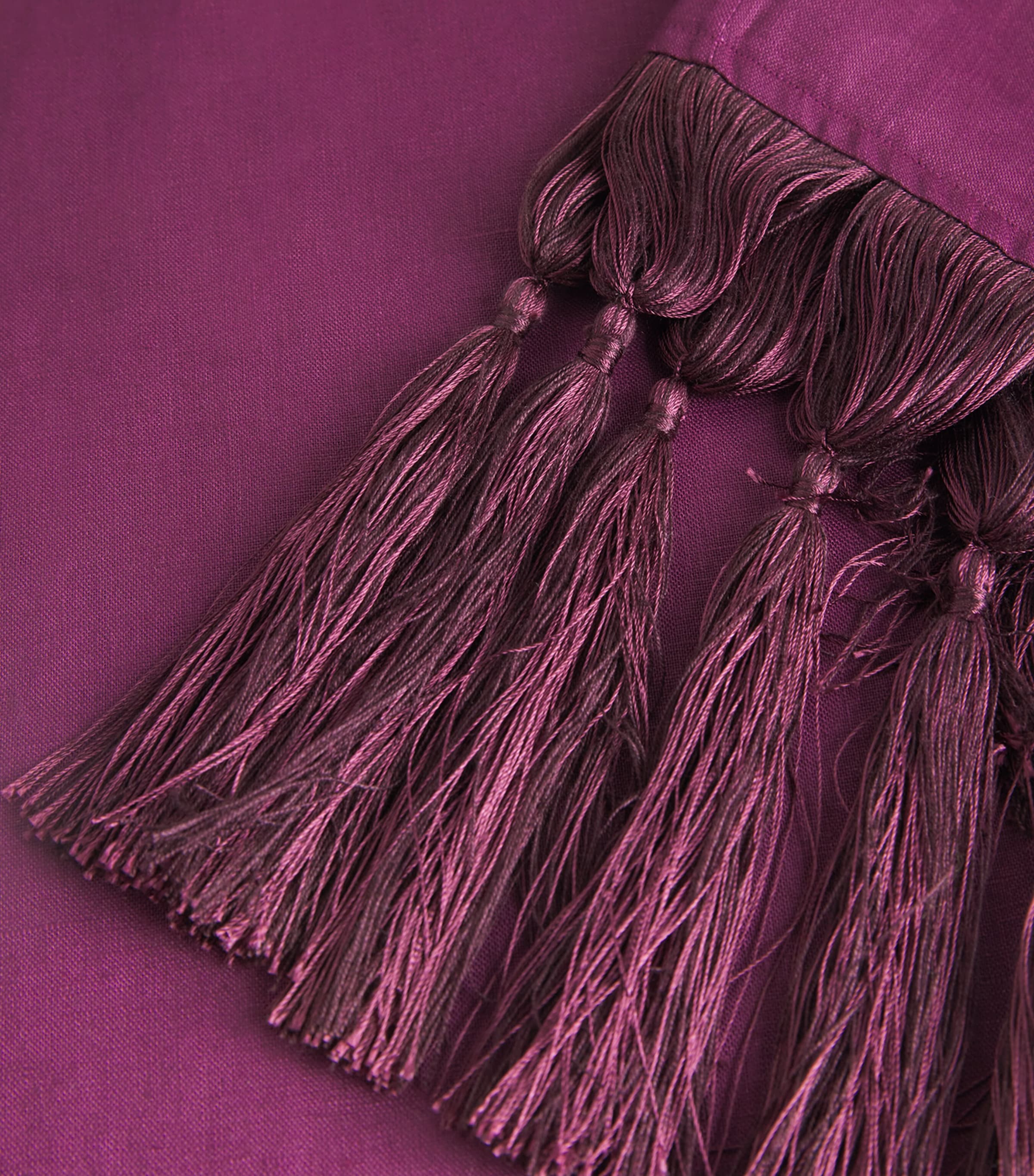 Linen Fringed Marlino Trousers PLUM Image 6