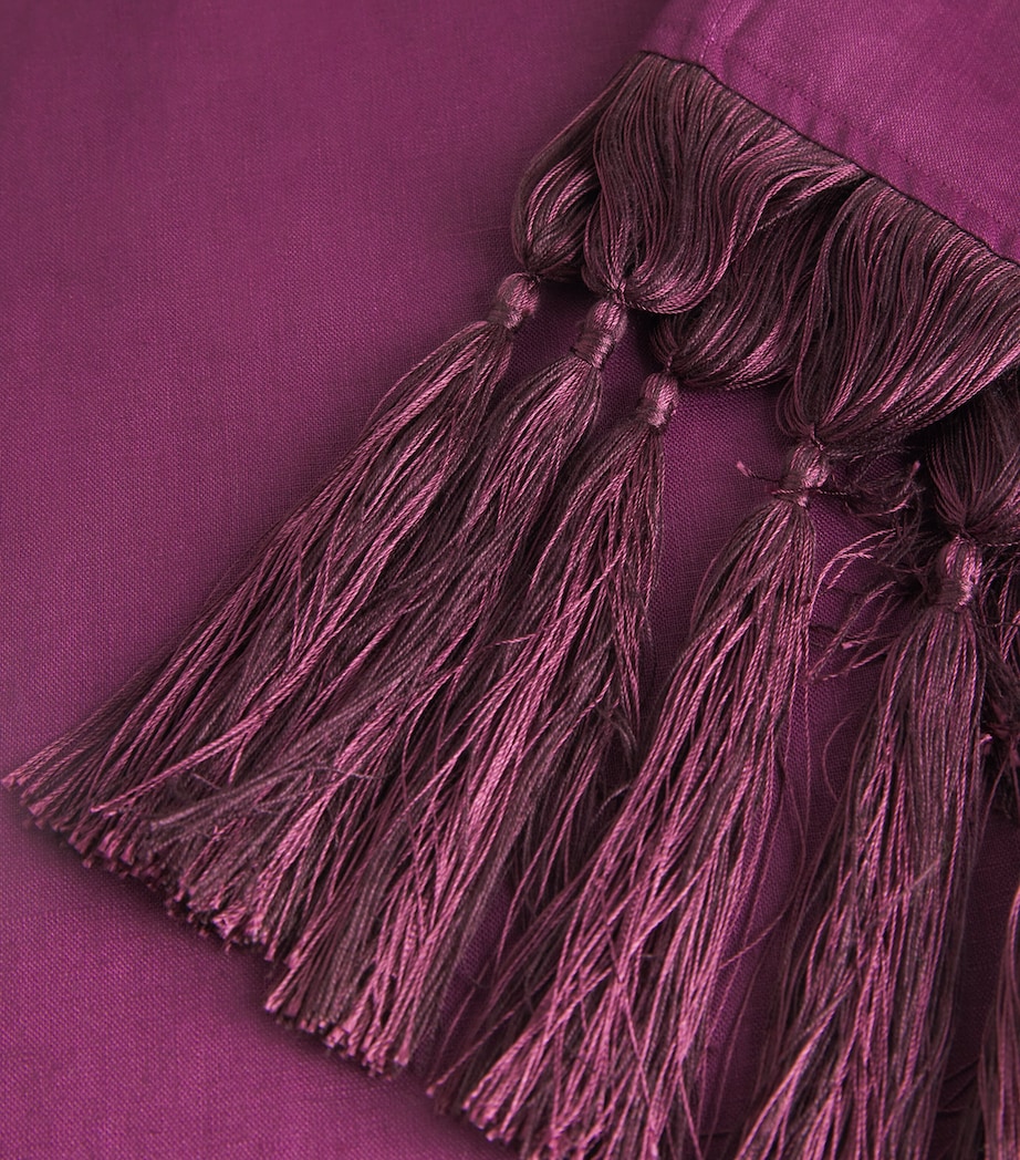 Linen Fringed Marlino Trousers PLUM Image 6