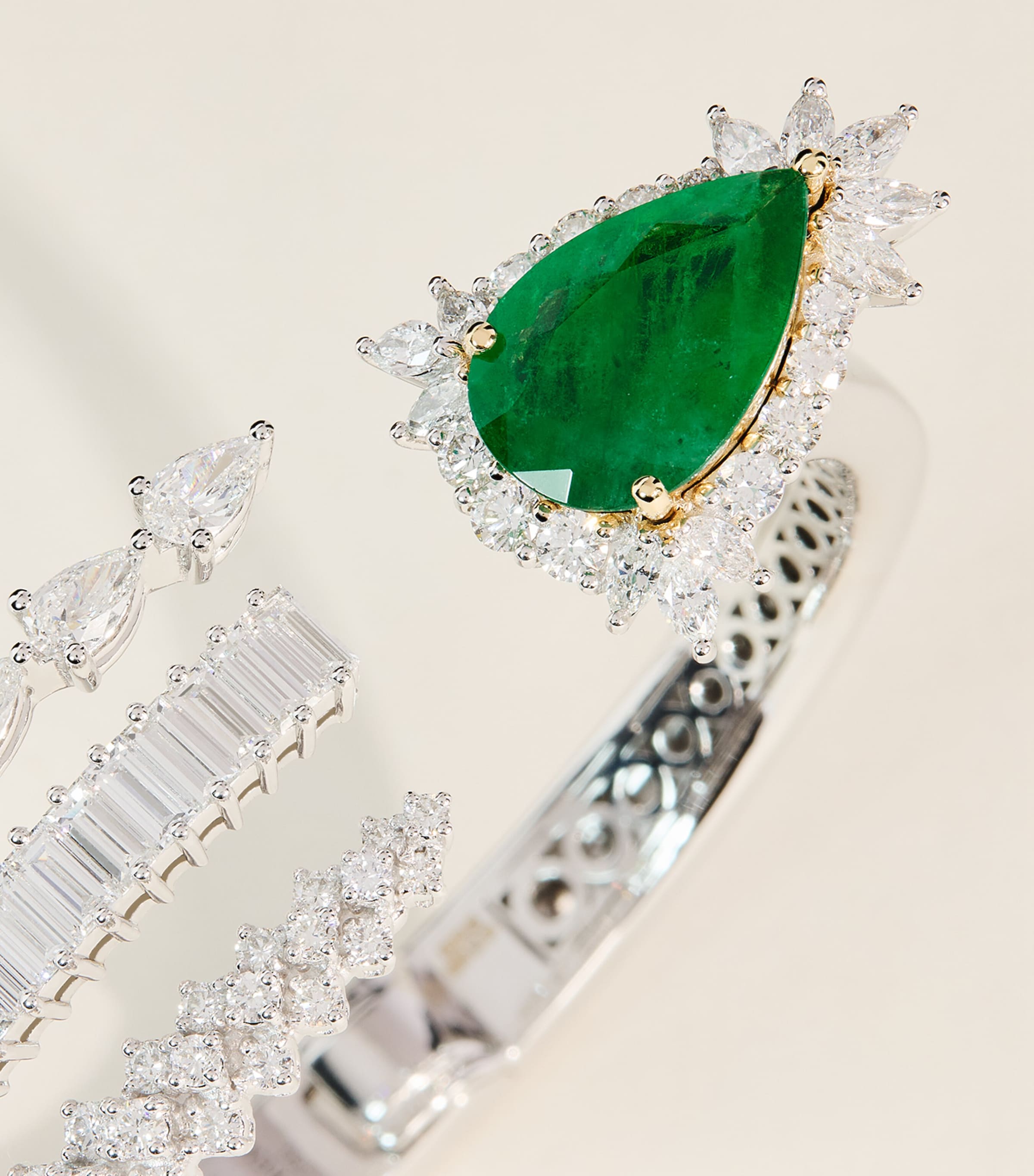 Yeprem White Gold, Diamond and Emerald Reign Supreme Bracelet Image 5