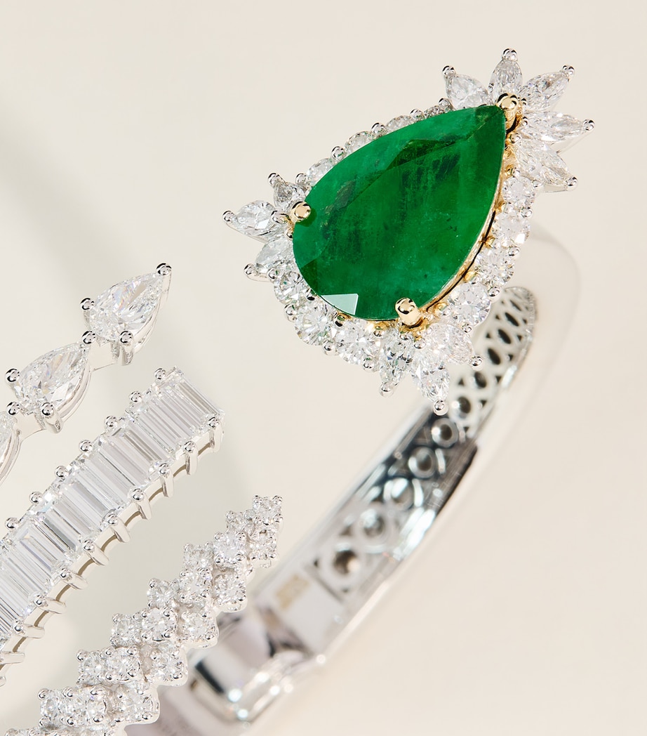 Yeprem White Gold, Diamond and Emerald Reign Supreme Bracelet Image 5