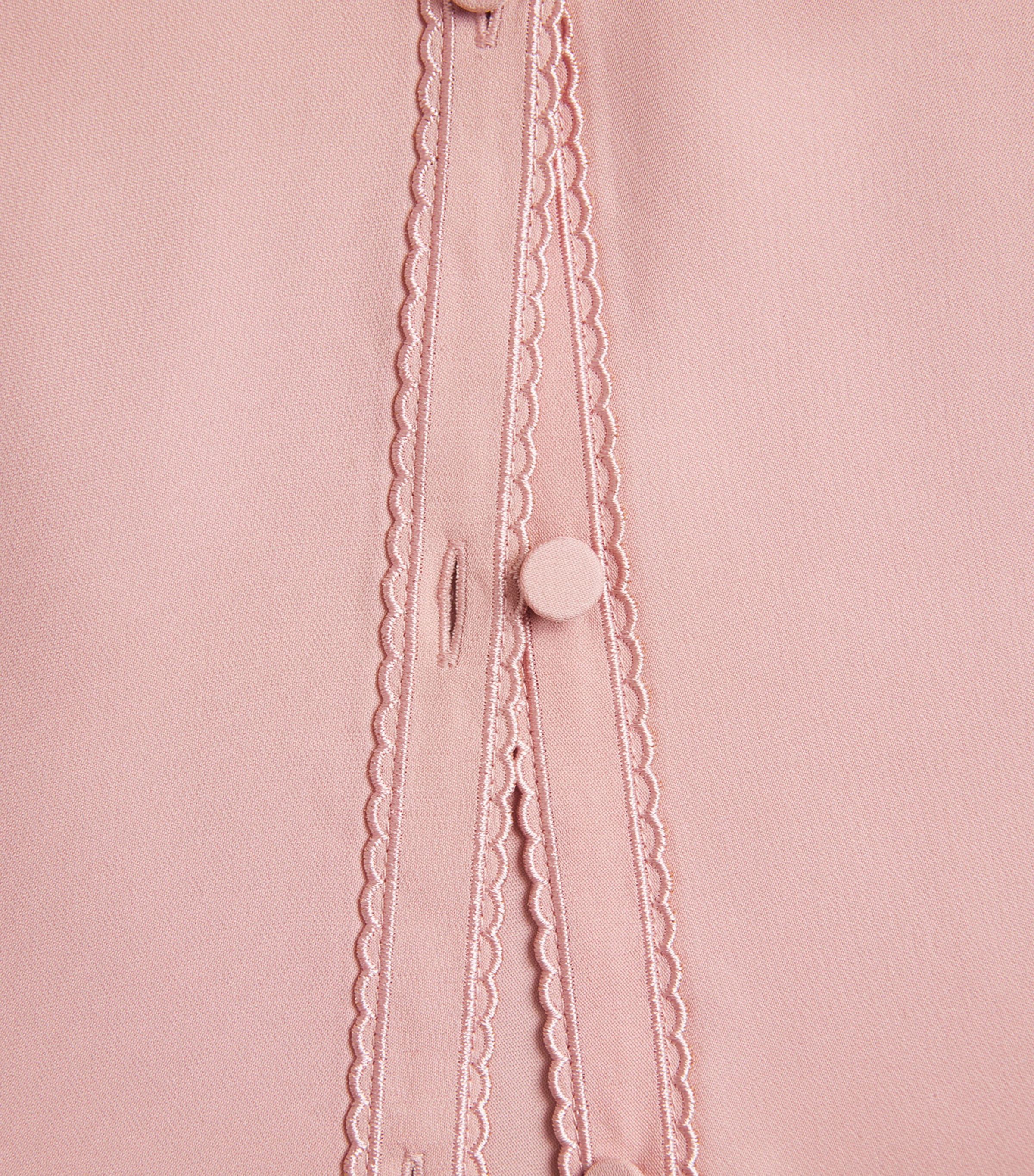 Silk Broderie Anglaise-Trim Shirt SMOKE PINK Image 5