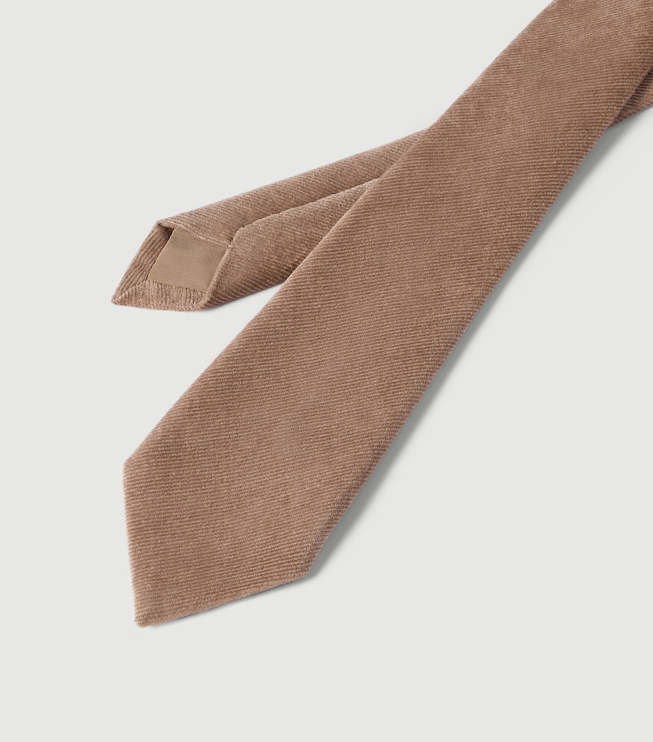 Brunello Cucinelli Corduroy Tie Beige Image 4