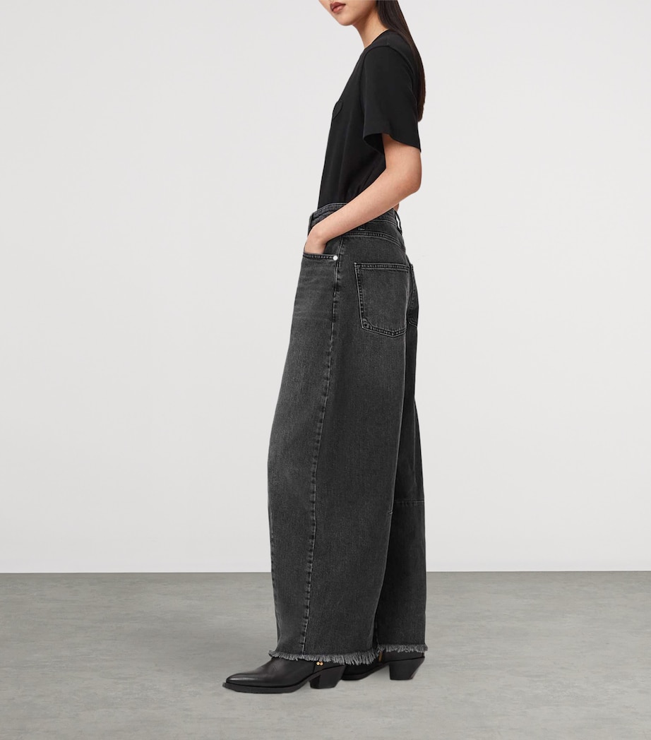 AllSaints Womens Payton Crop Jeans Washed Black Image 6