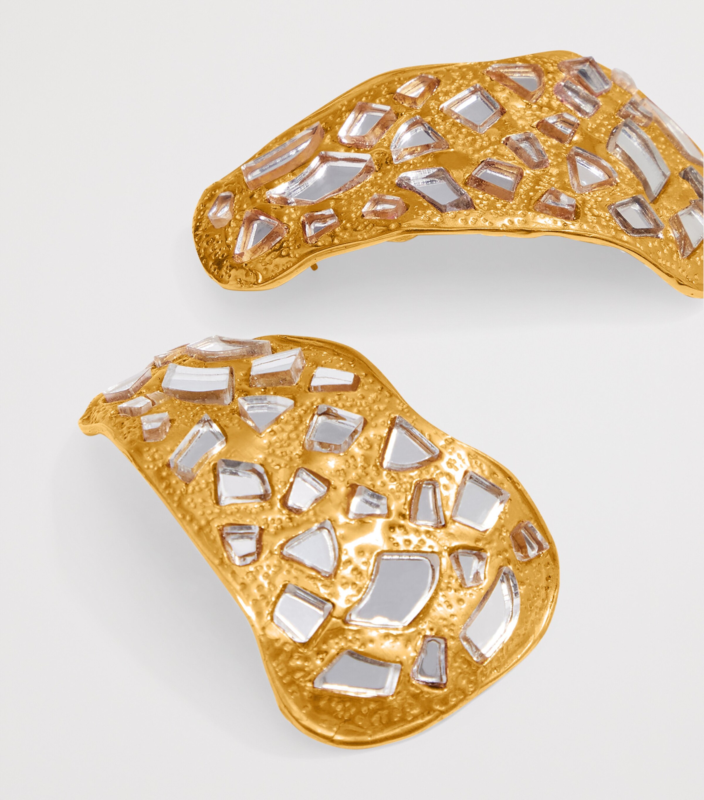 Mirror Pendant Earrings 001 GOLD Image 4