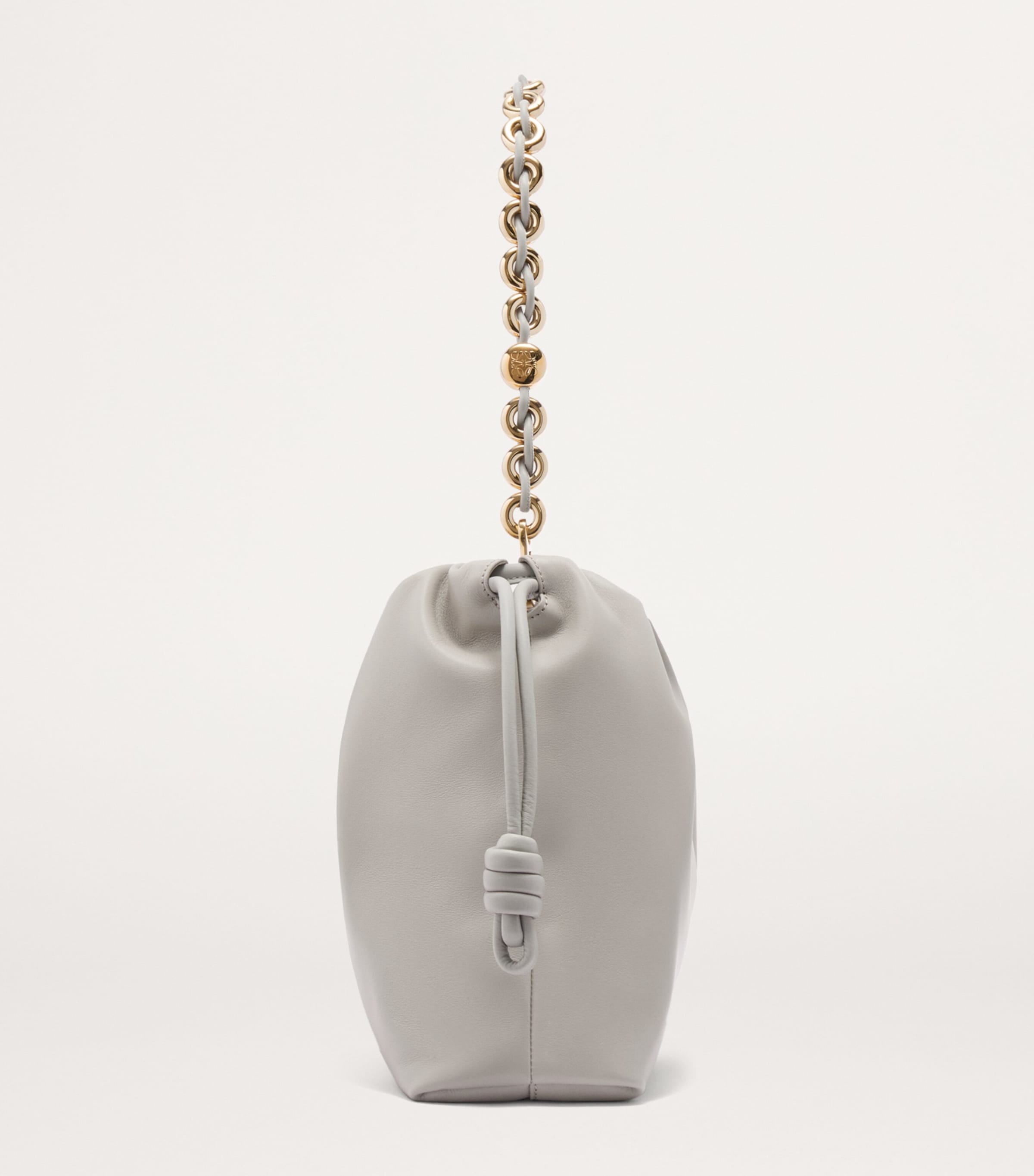 Large Leather Flamenco Shoulder Bag SHELL GREY Image 5