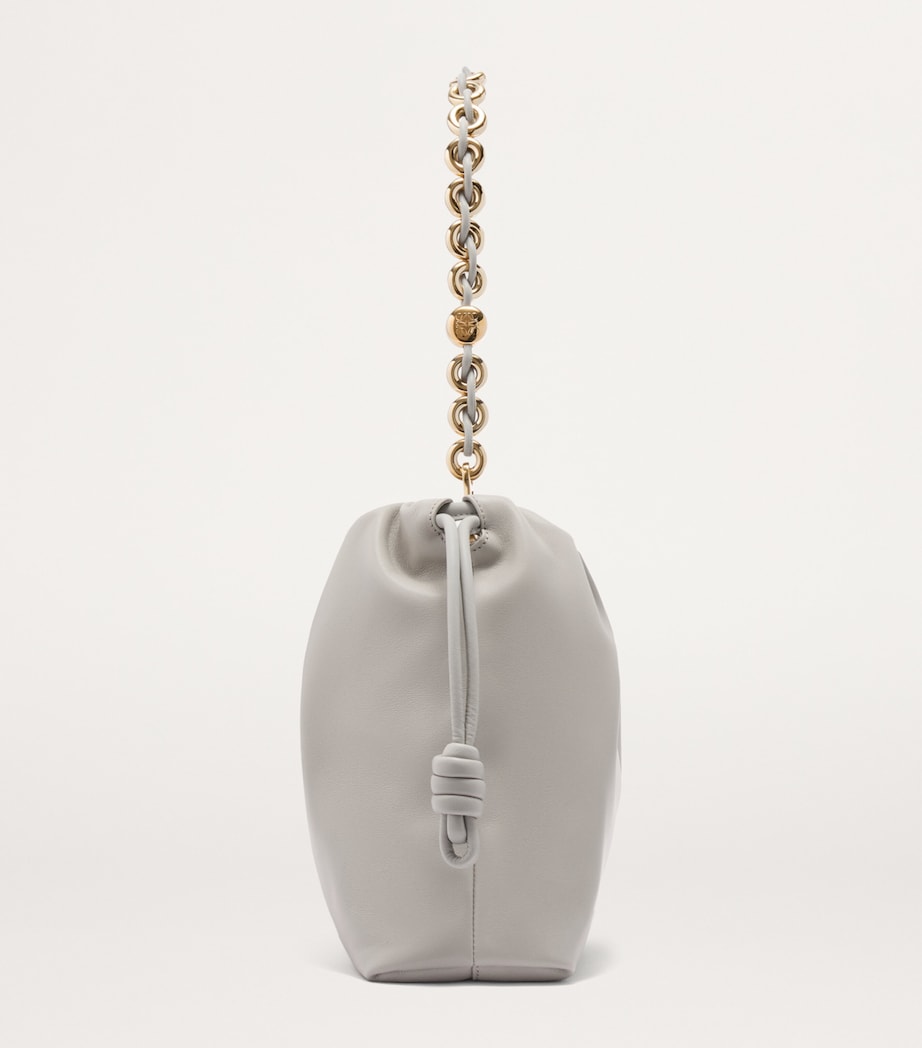 Large Leather Flamenco Shoulder Bag SHELL GREY Image 5