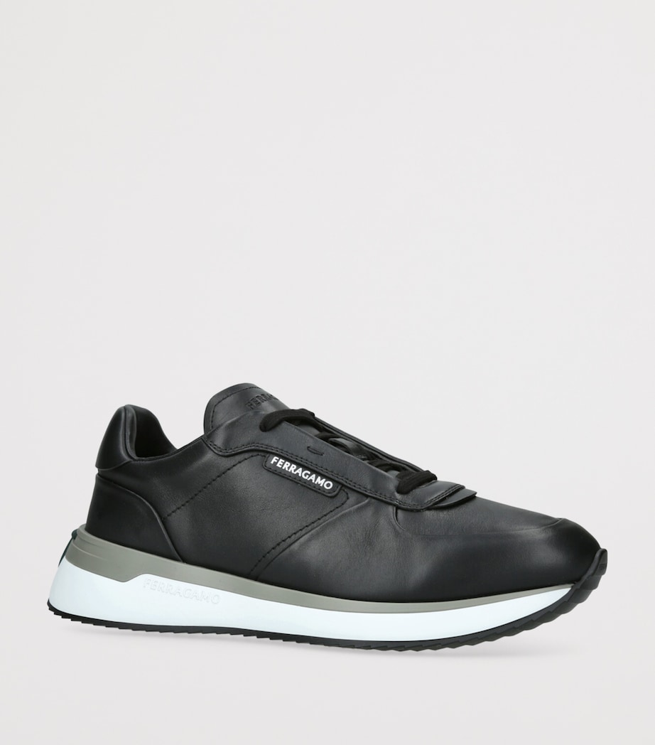 Salvatore Ferragamo Leather America 1 Sneakers Blk/white Image 3