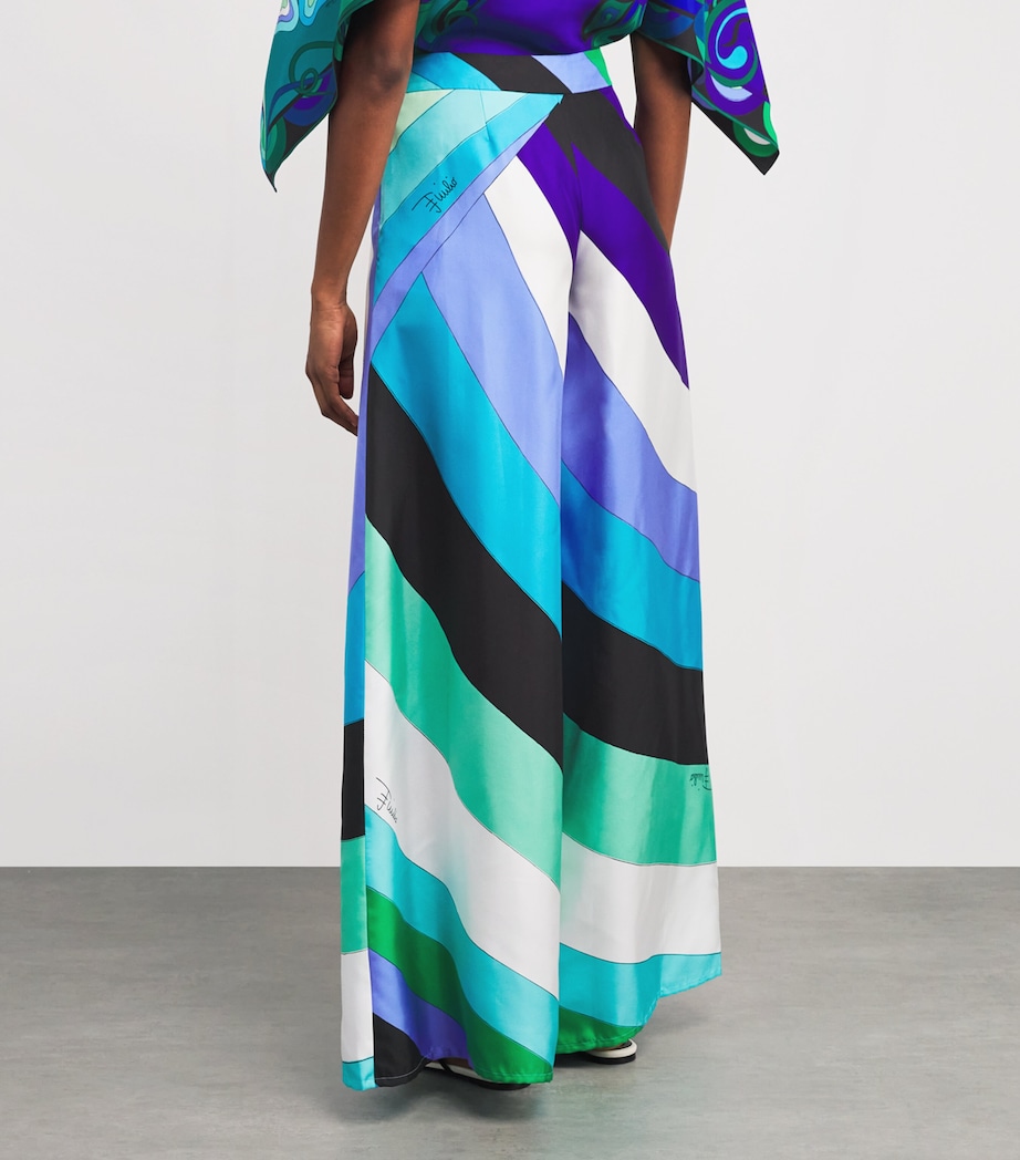 Silk Wide-Leg Trousers 050 VERDE/LILLA Image 4