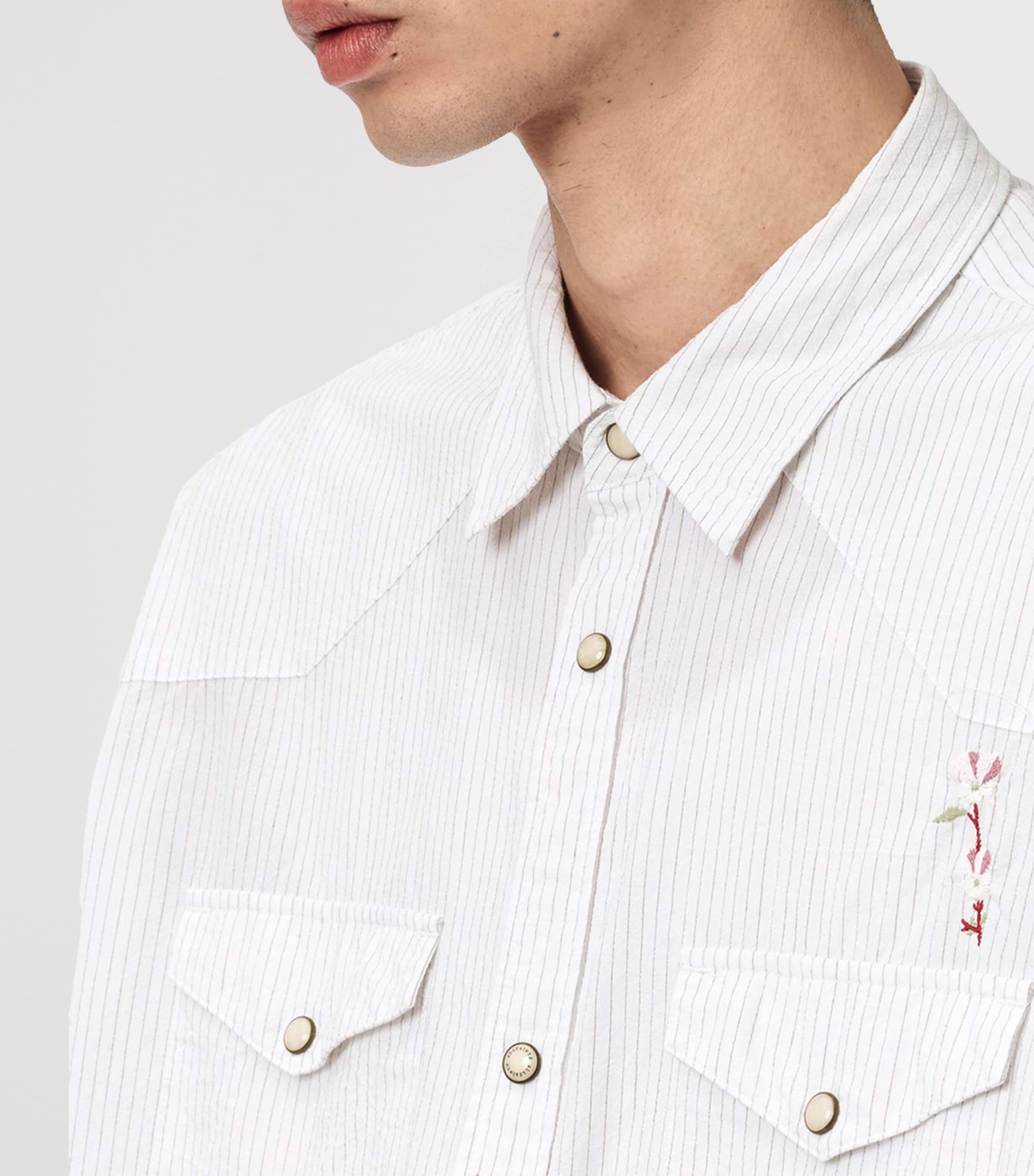 AllSaints Mens Organic Cotton Portman Shirt Off White Image 7