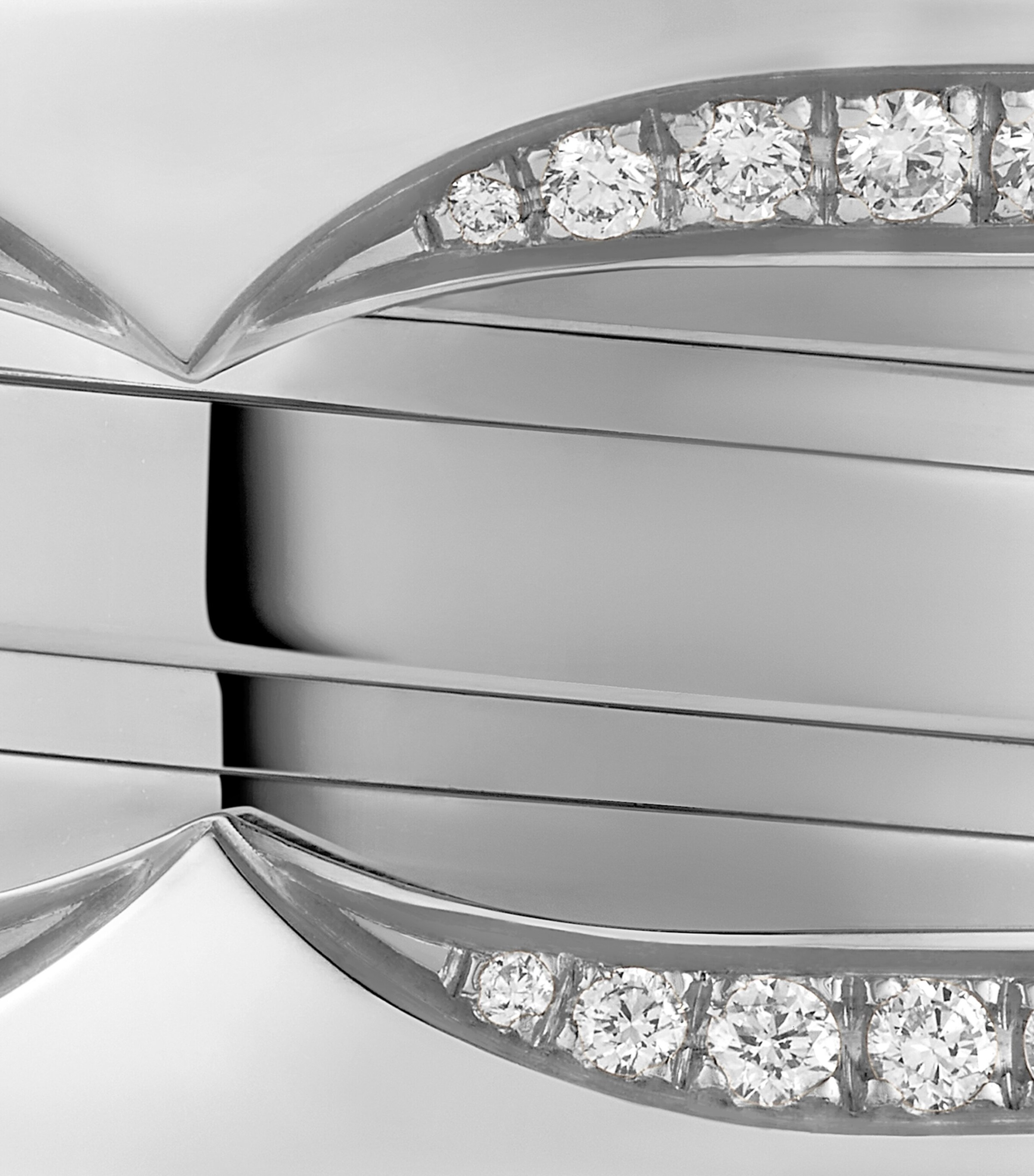 White Gold and Diamond B.zero1 Three-Band Ring WHITE GOLD Image 6