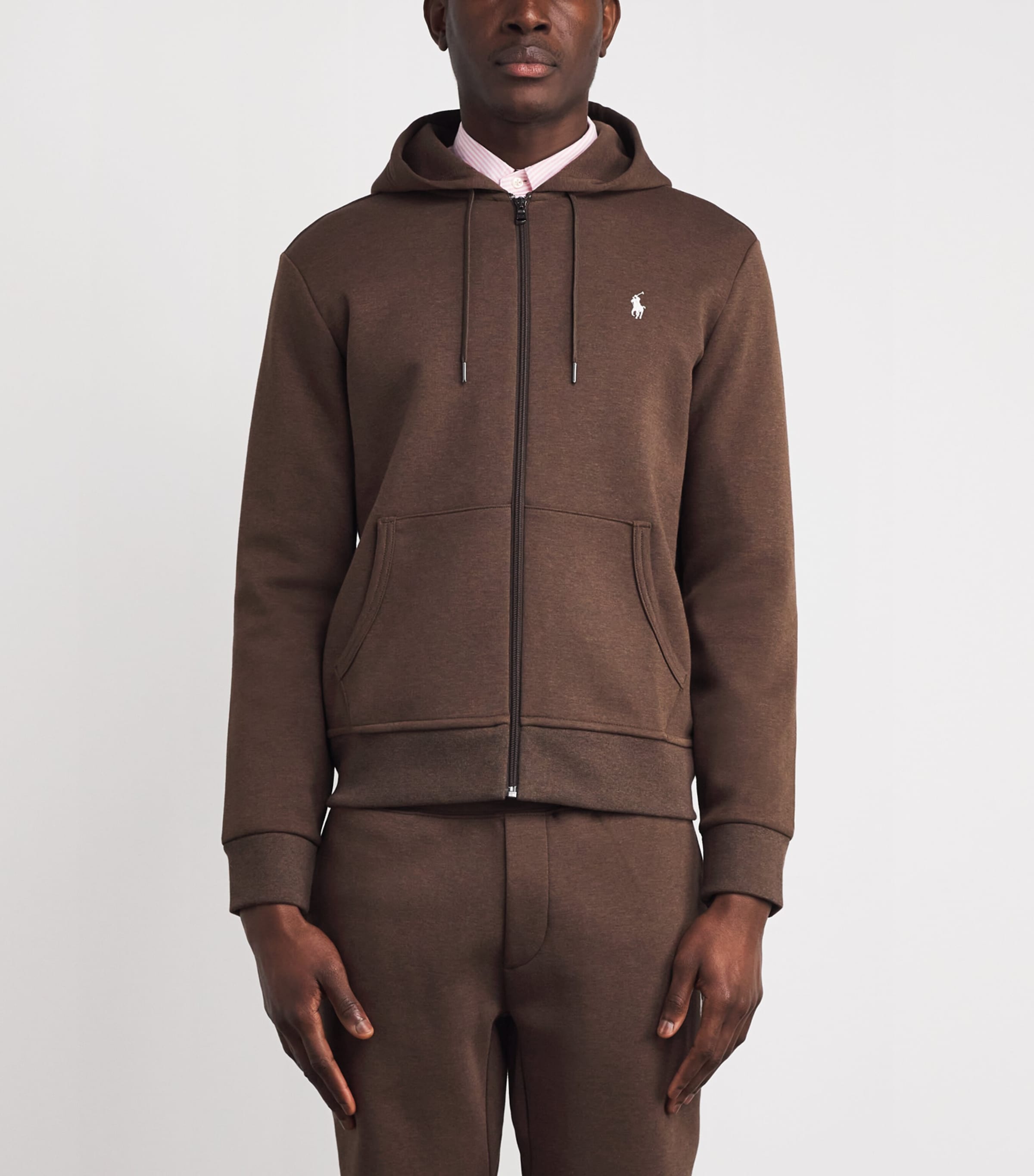 Tech Knit Zip-Up Hoodie BROWN Image 3