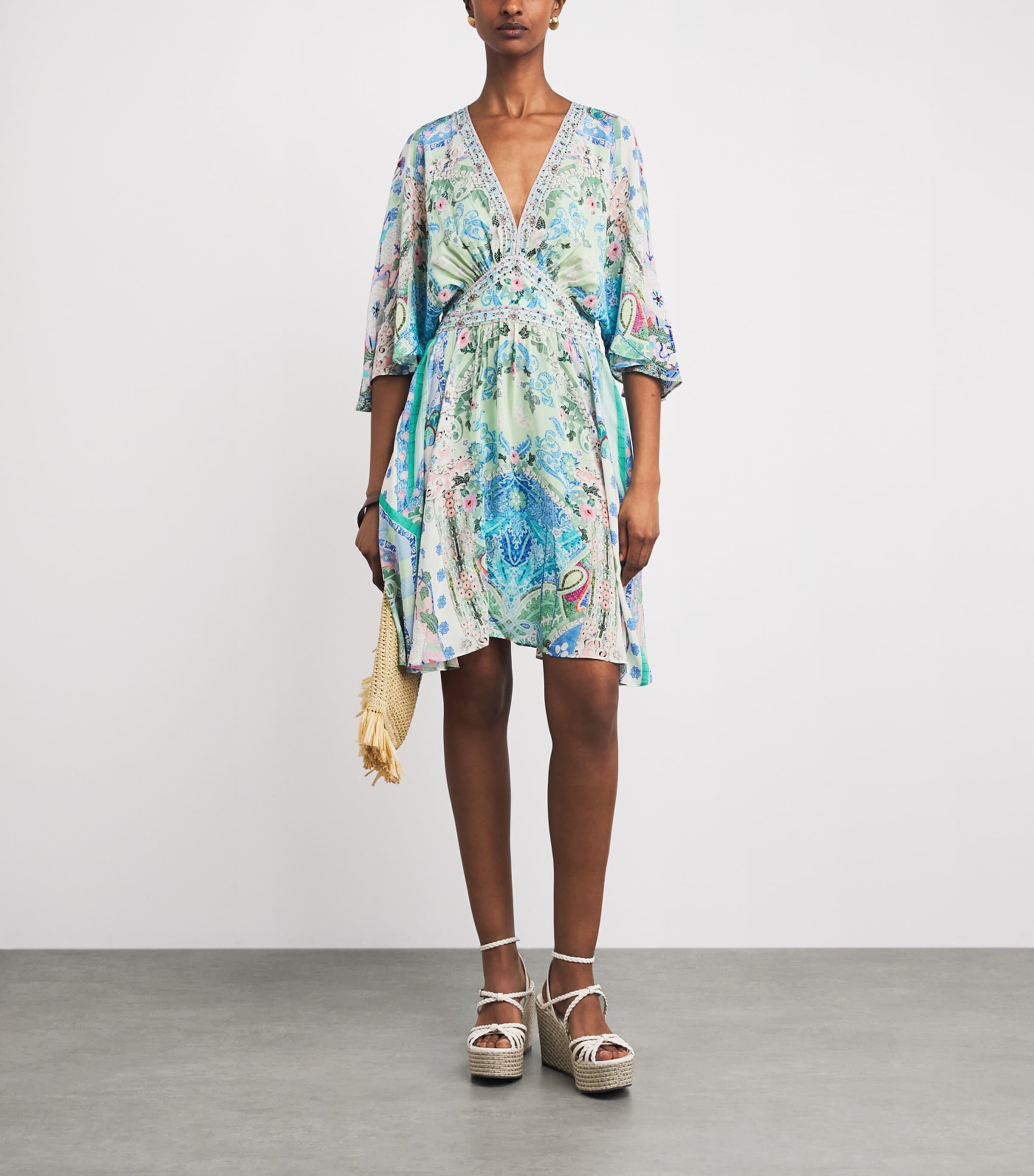 Camilla Womens Silk Embellished Mini Dress Midsmosa Image 2