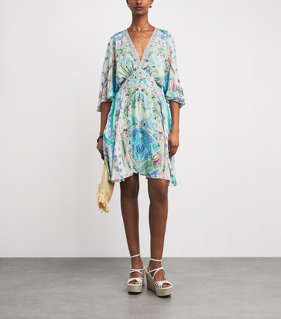 Camilla Womens Silk Embellished Mini Dress Midsmosa Image 2