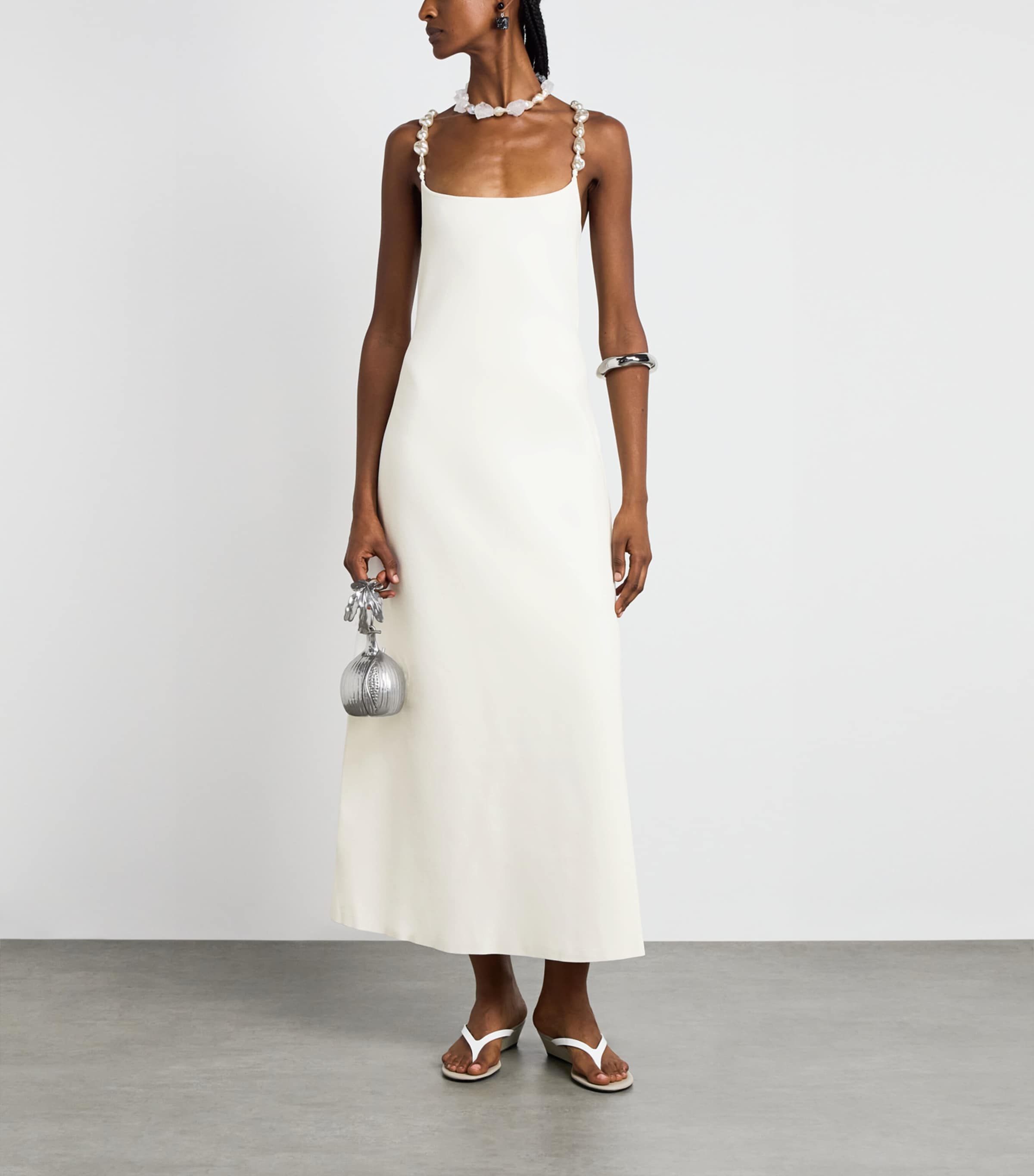 Cult Gaia Womens Knitted Finley Maxi Dress Off White Image 2