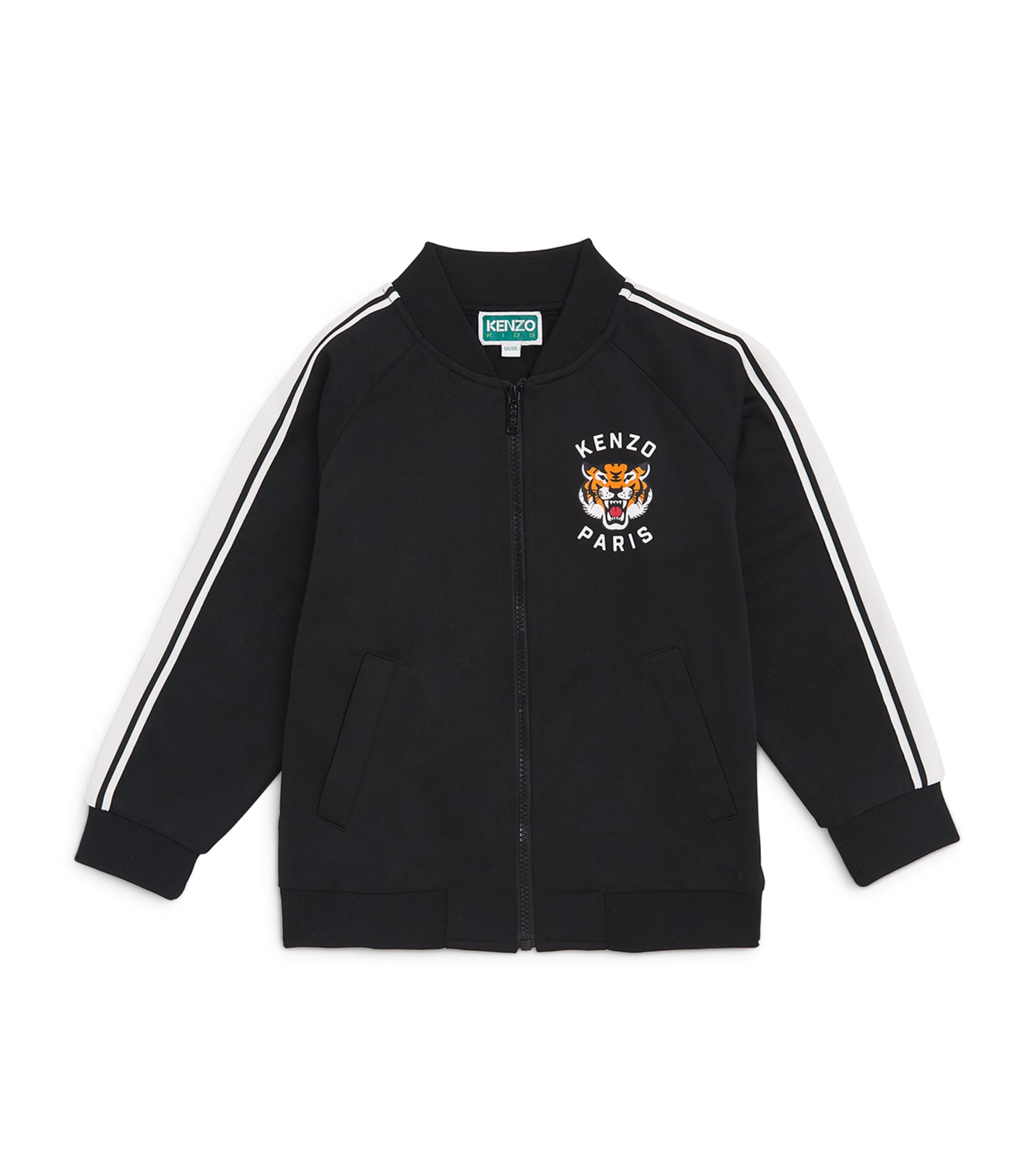 Kenzo Zip-up Logo Jacket In Black