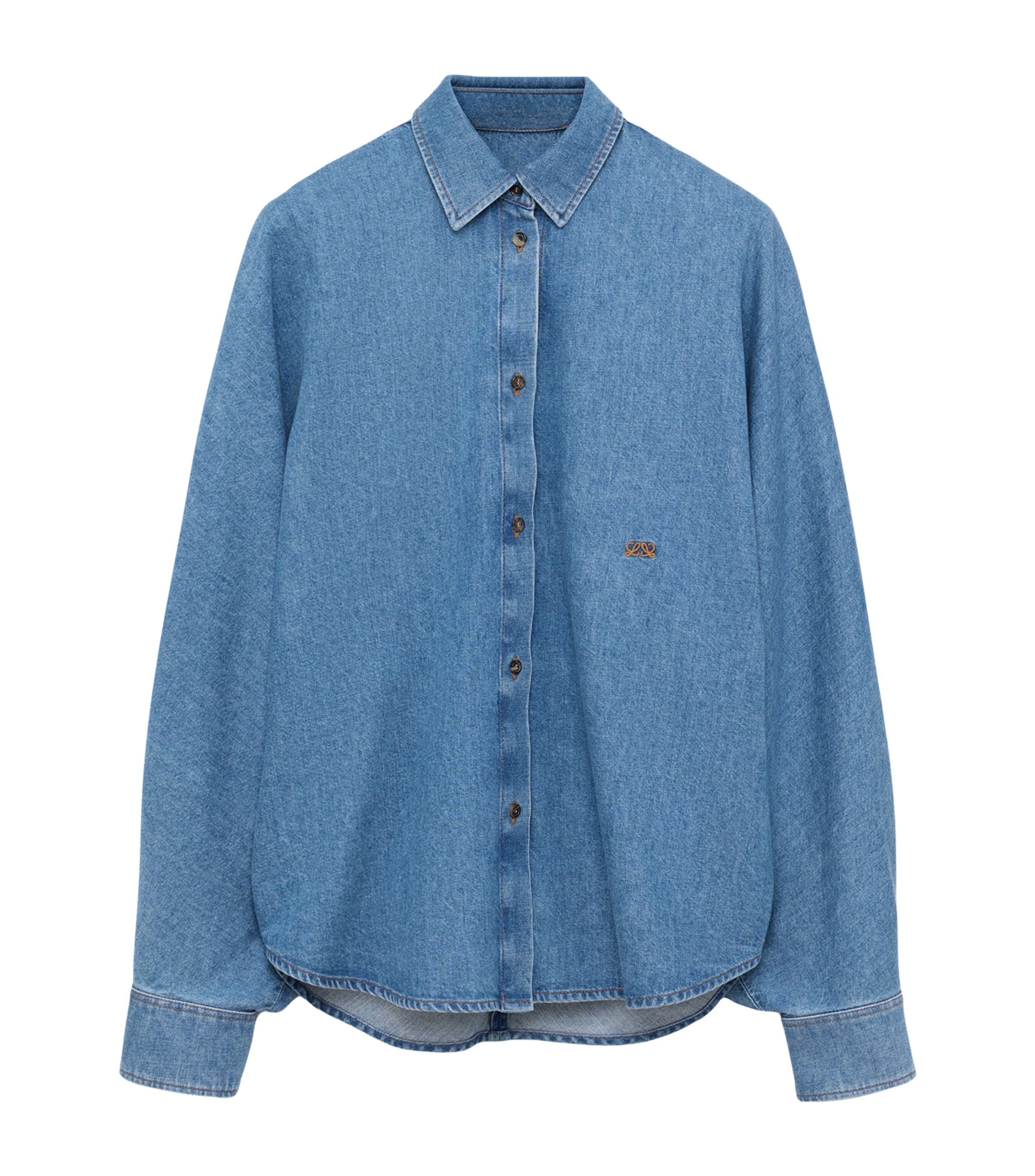 LOEWE Womens Oversized Denim Shirt Light Blue Image 1