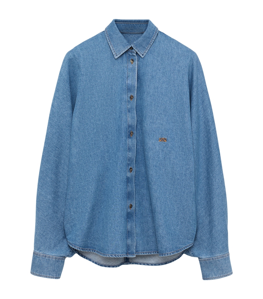LOEWE Womens Oversized Denim Shirt Light Blue Image 1