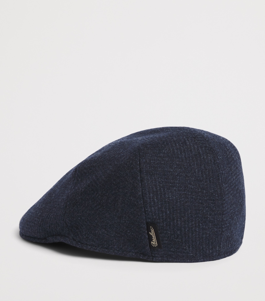 Borsalino Wool-Blend Parigi Duckbill Flat Cap Max Spigato Blu Image 2