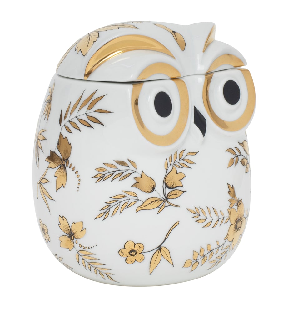 Fornasetti Jar Civetta Fiorata Black White Gold Image 1