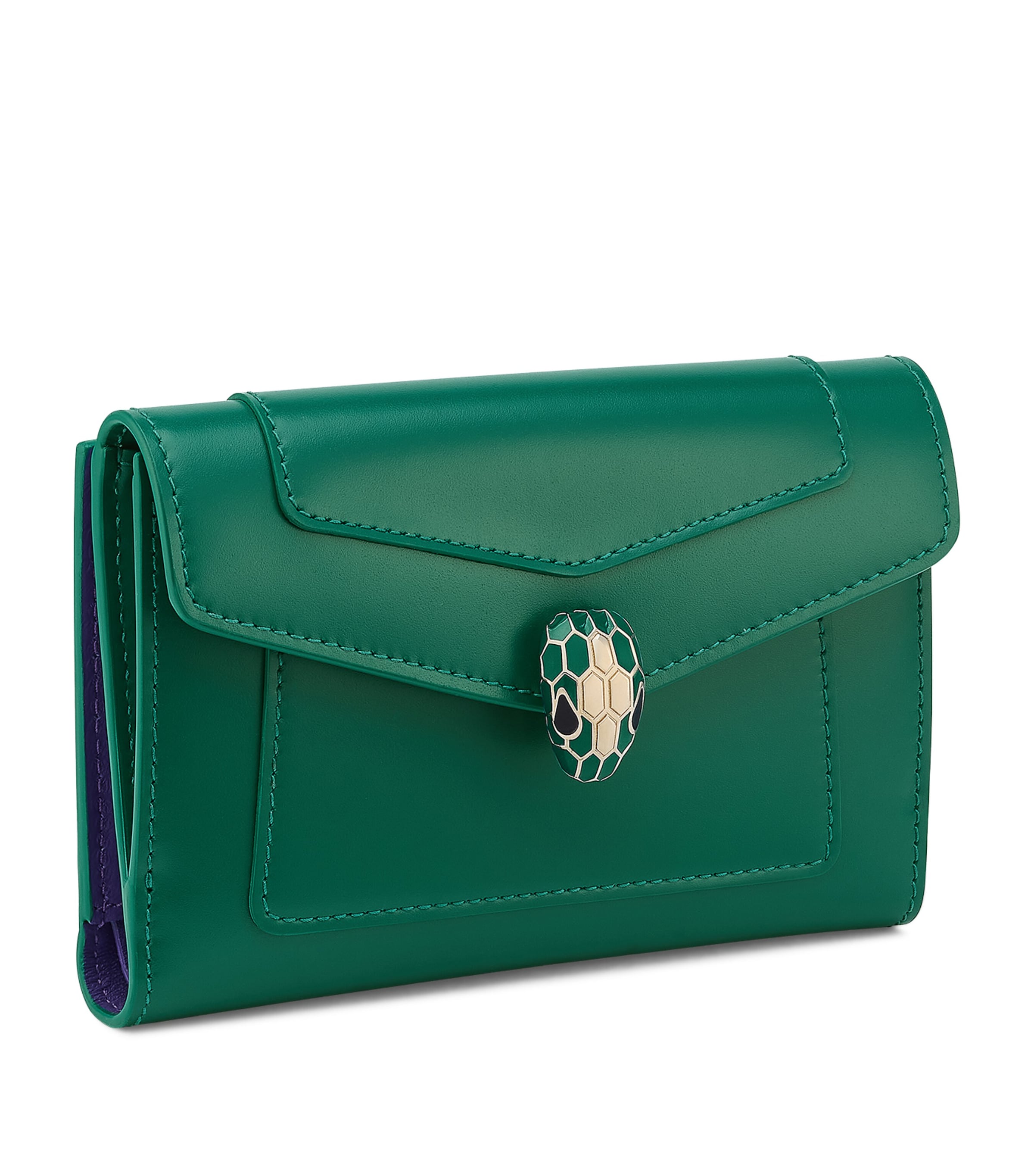 Leather Serpenti Forever Wallet GREEN Image 1