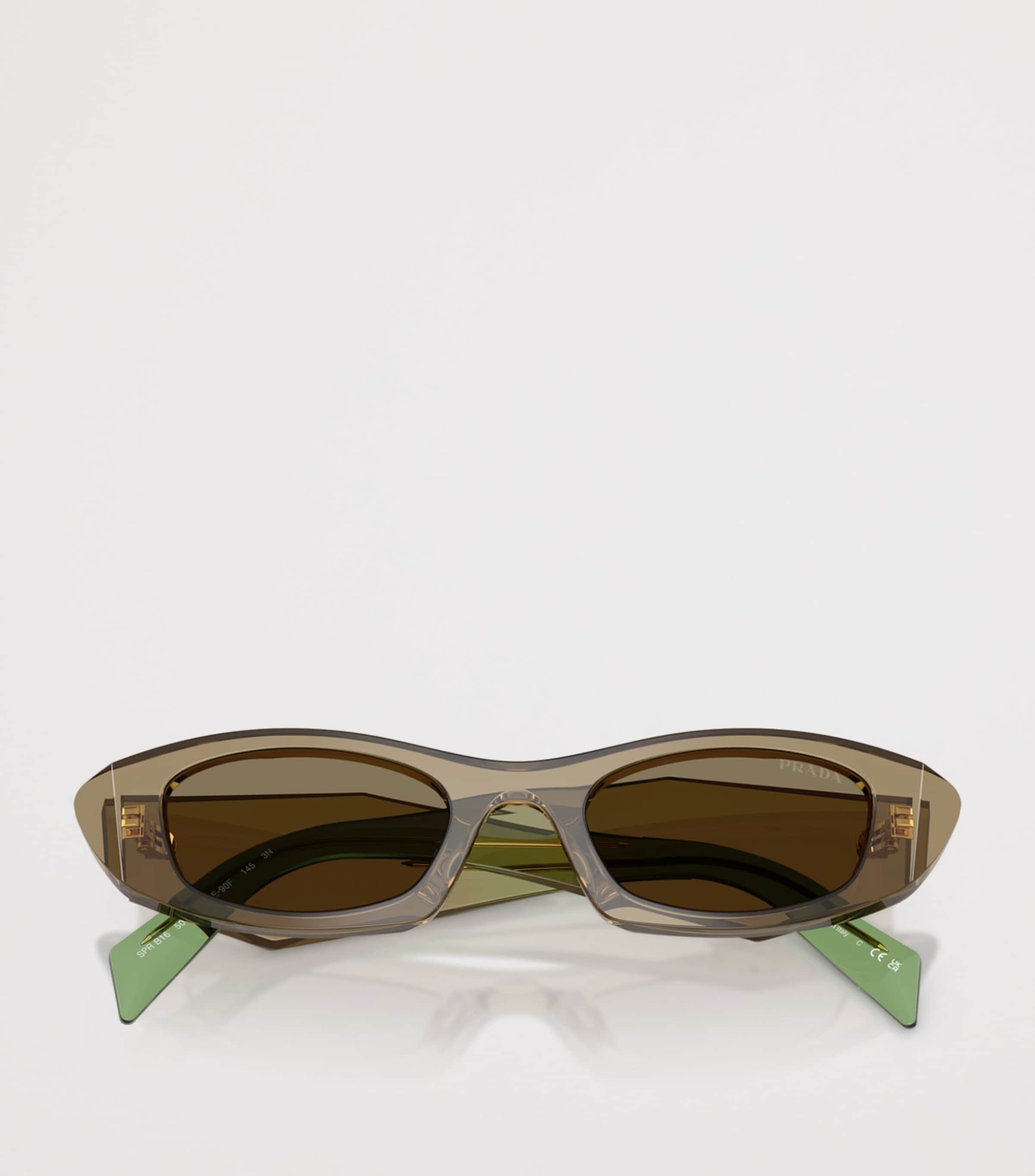Prada Acetate Oval Sunglasses Brown Image 5
