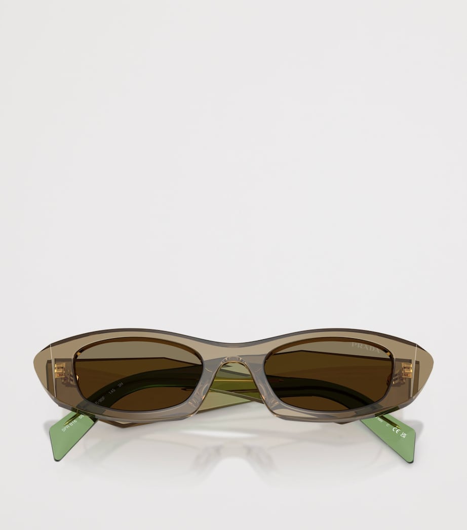 Prada Acetate Oval Sunglasses Brown Image 5