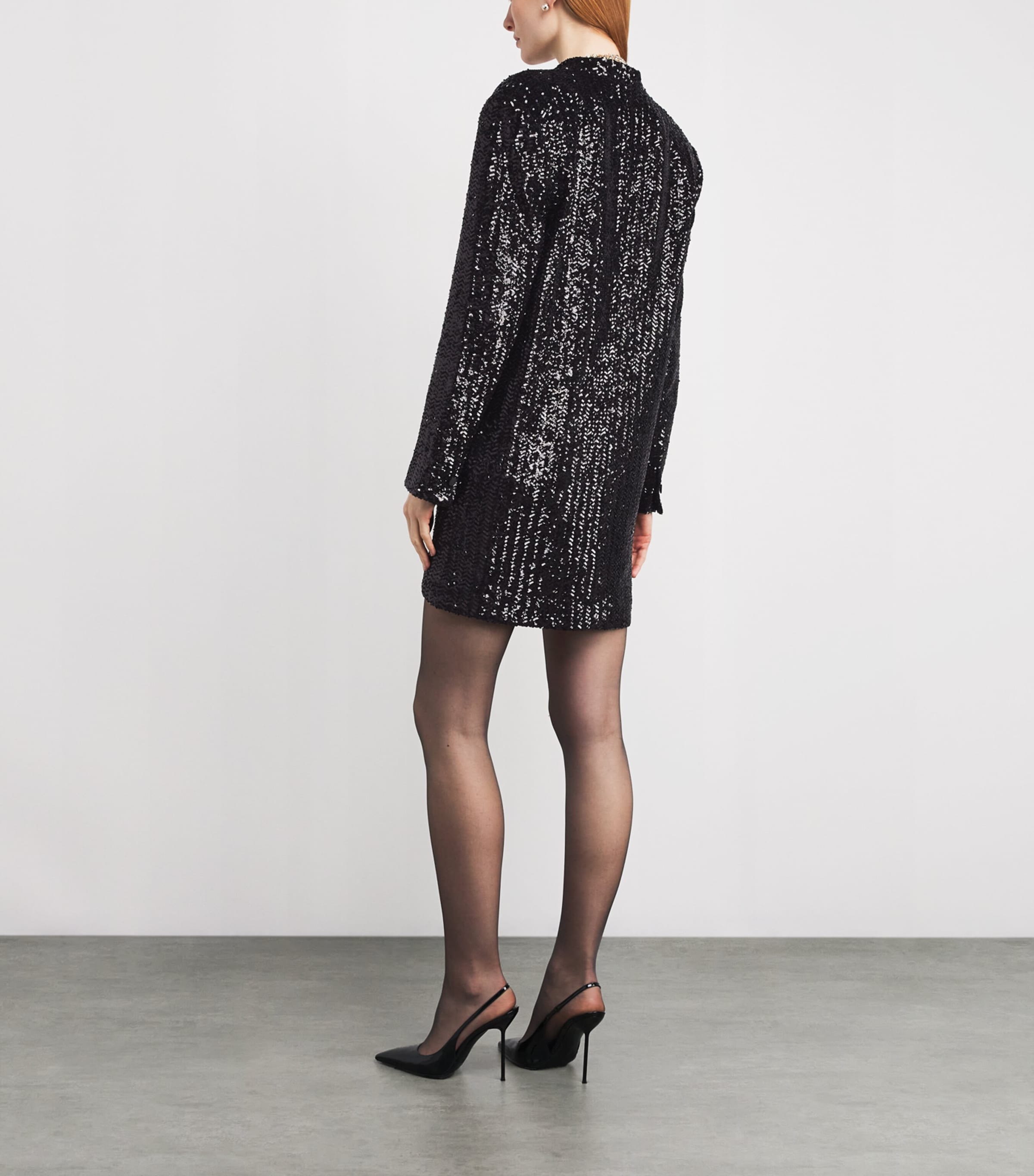 Sequinned Veneda Mini Dress BLACK Image 4