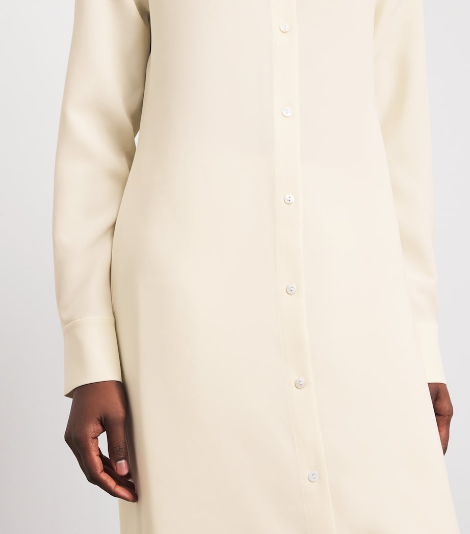 Almada Label Womens Crepe Nile Shirt Dress Cream Image 5