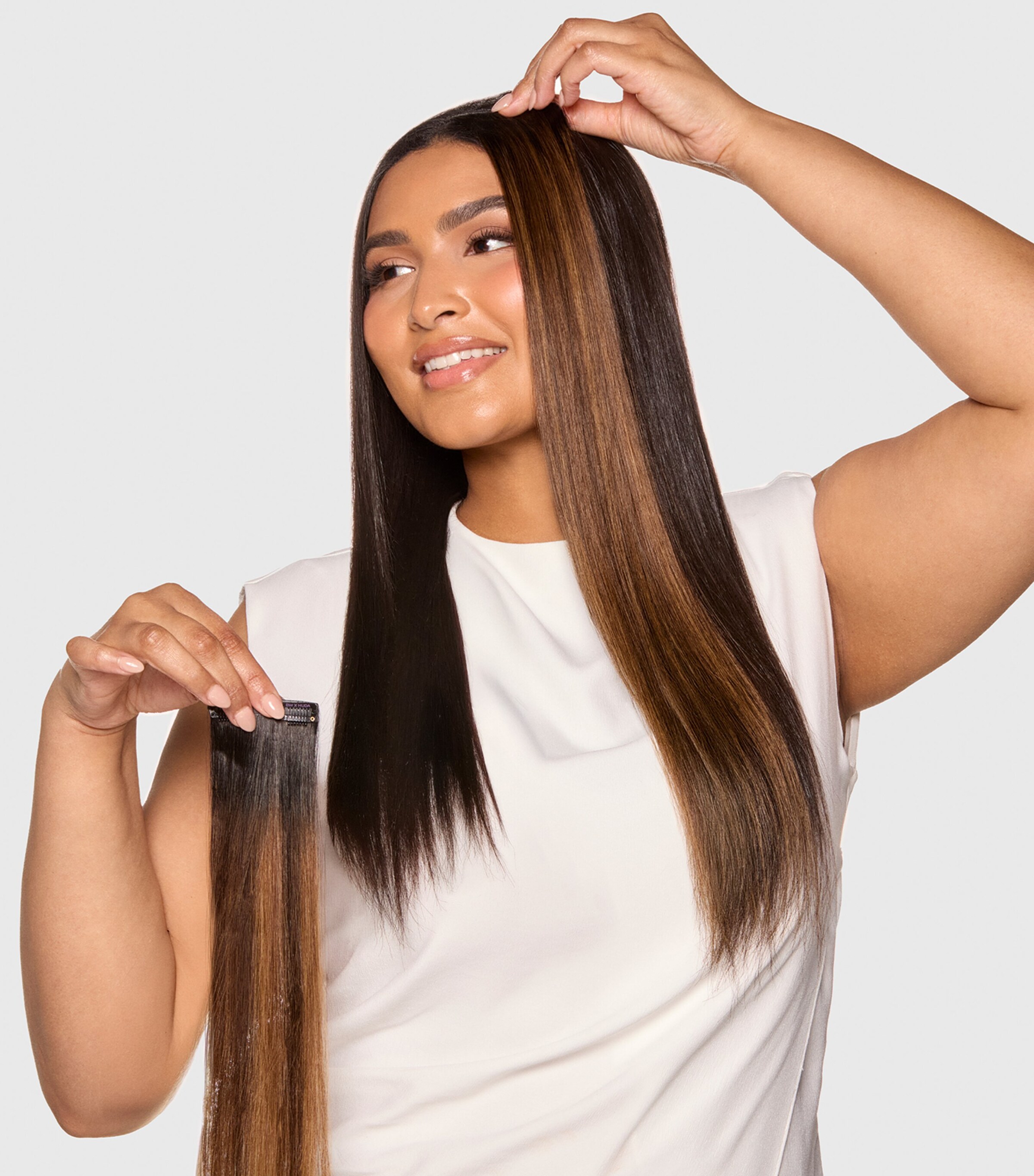 Beauty Works x Huda BARELY THERE Mix & Match Minis Clip-In Hair Extensions (18") HUDA Image 4