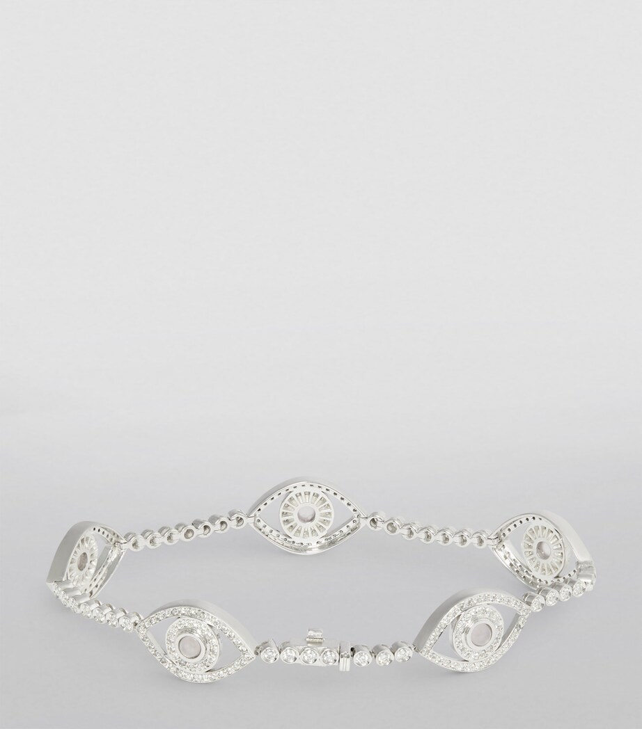 Netali Nissim White Gold, Diamond and Quartz Mini Eyes Tennis Bracelet White Gold Image 2
