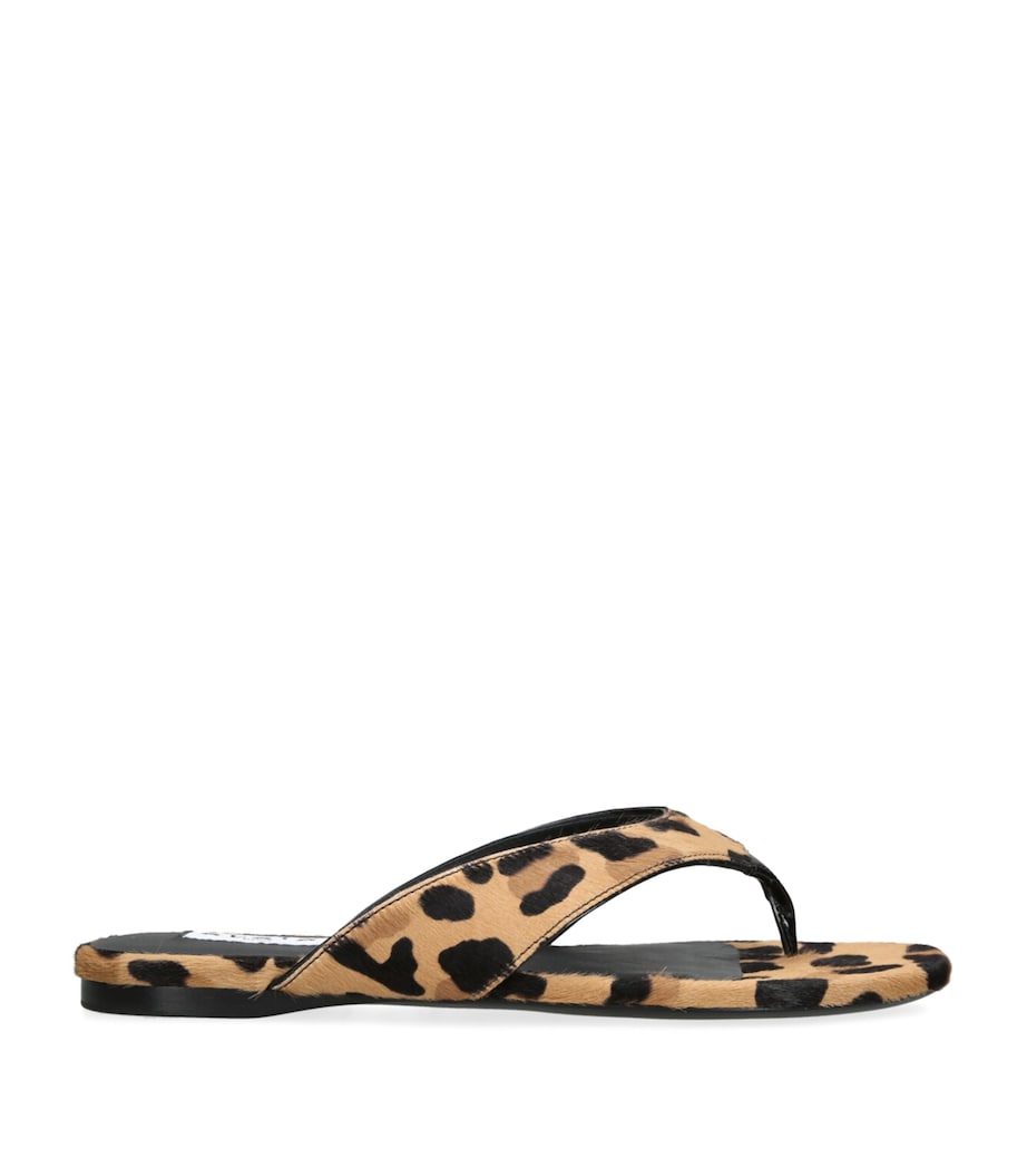 Pony Hair Leopard-Print Sandals DK.BRN COM Image 1