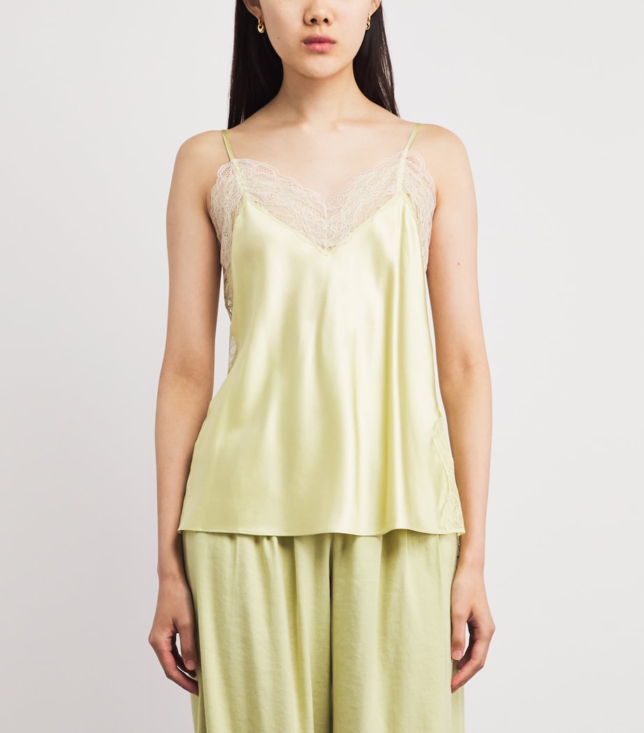 Veronica Beard Womens Silk-Blend Johanan Camisole Top Pistachio Image 4