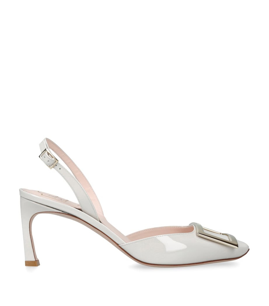 Patent Leather Trompette Slingback Pumps 70 WINTER WHT Image 1