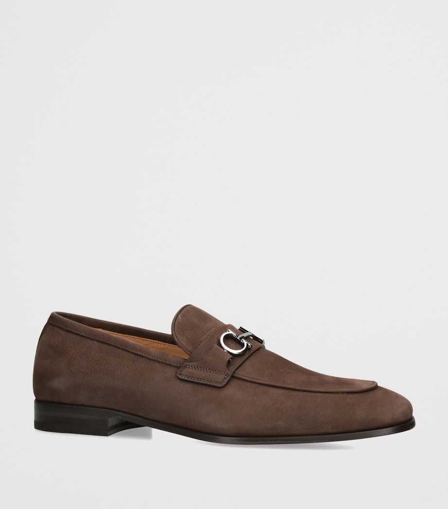 Salvatore Ferragamo Suede Balty Loafers Dark Brown Image 2