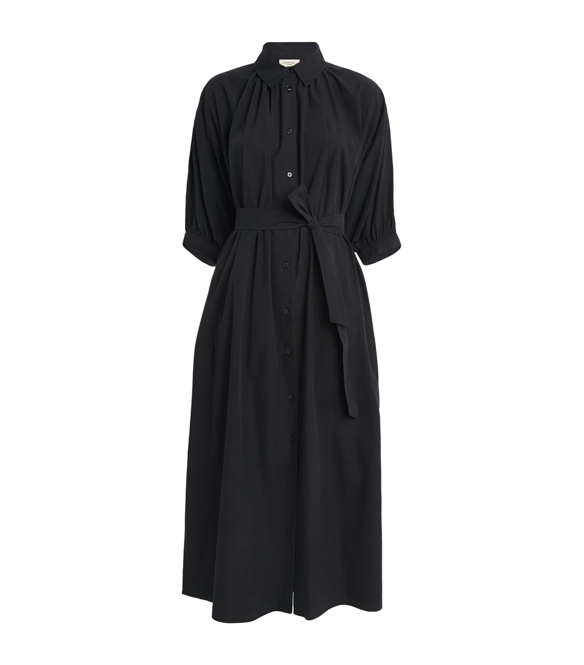 Weekend Max Mara Womens Cotton Midi Shirt Dress Black Image 1