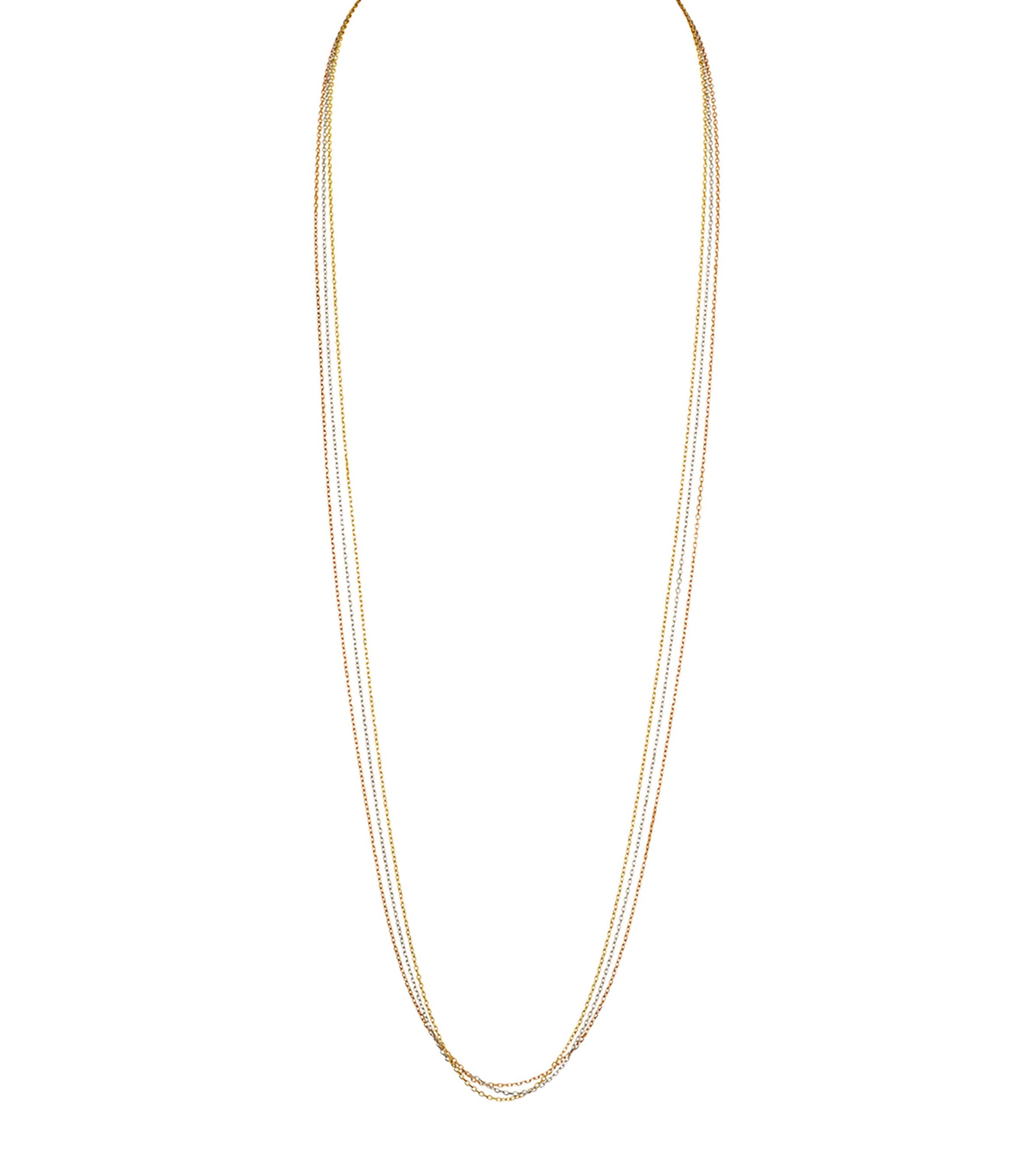 Mixed Gold Trinity Chain Necklace YLLW/ROSE/WHITE GOLD Image 1